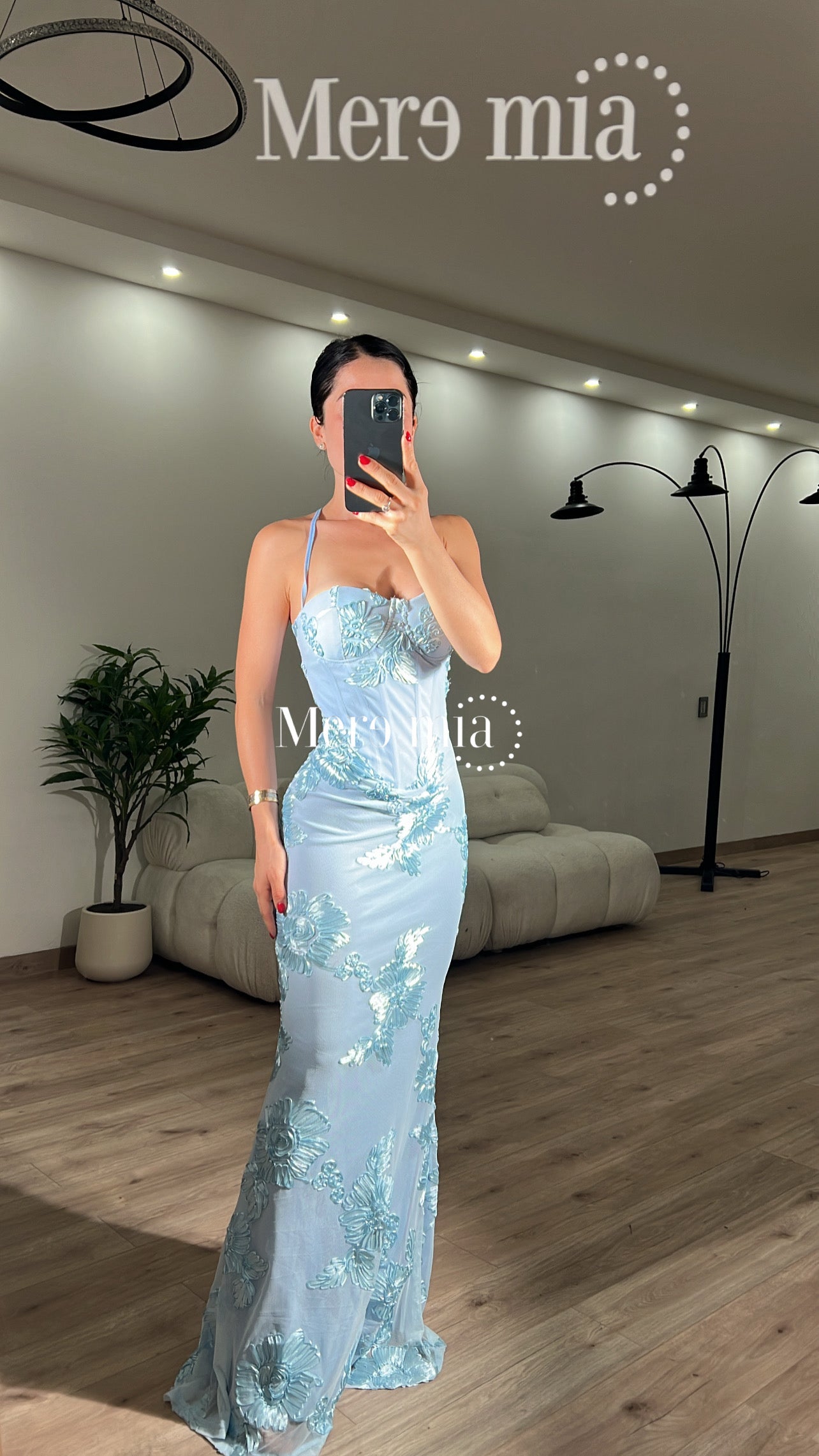 Vestido bord copas largo