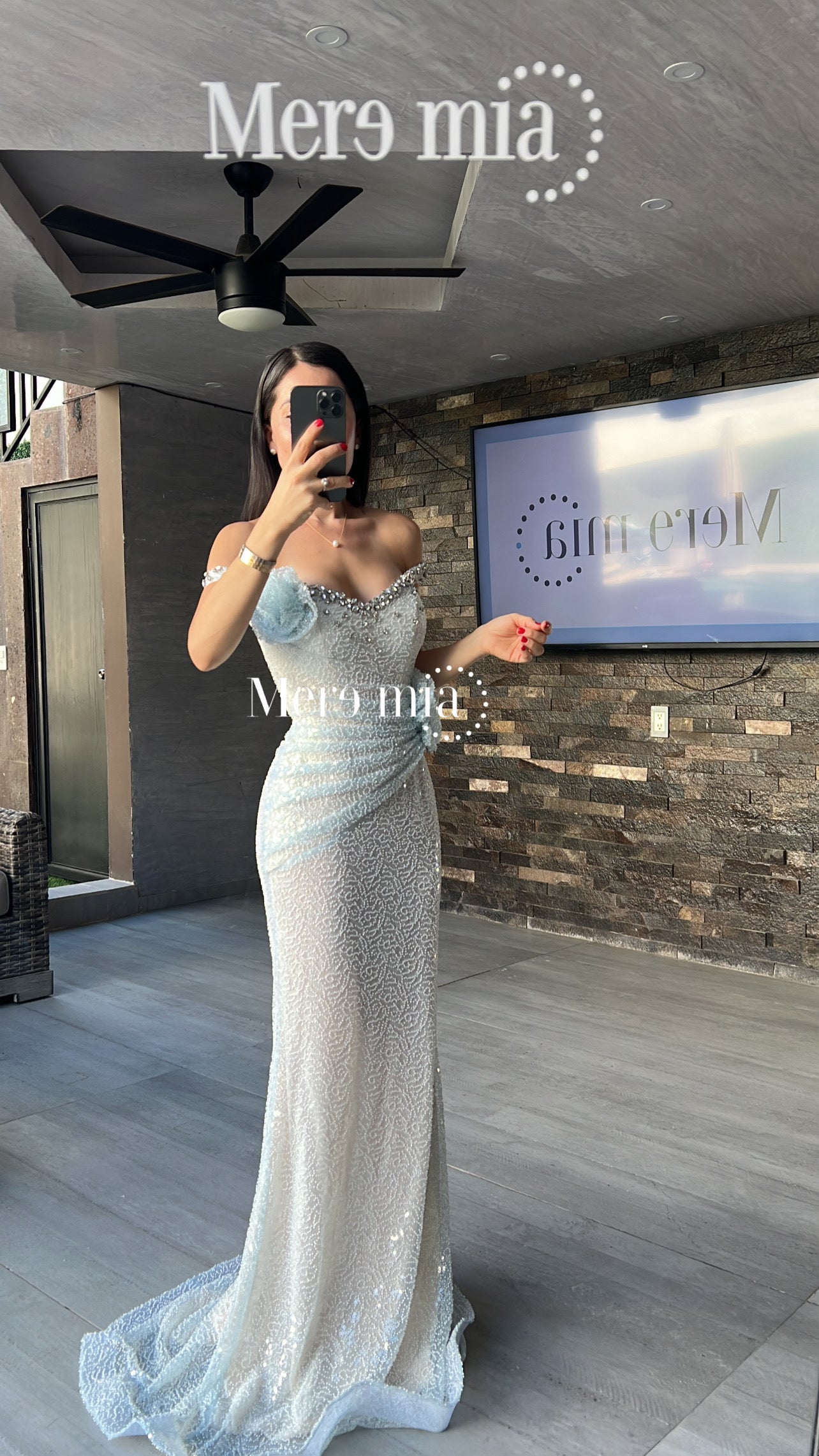 Vestido azul lent largo