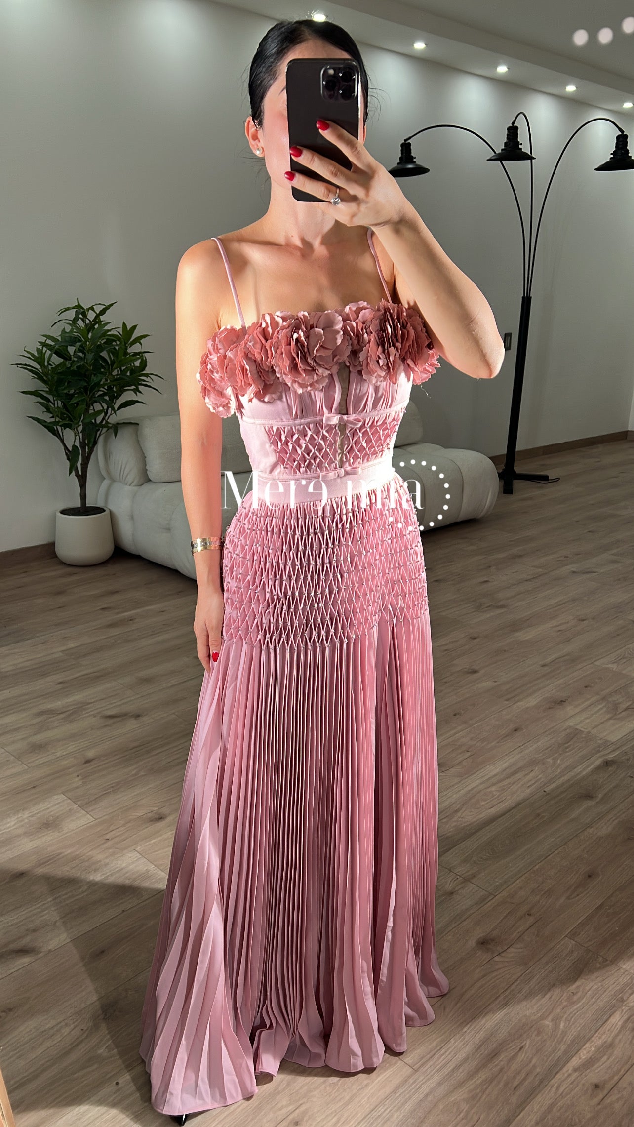 Vestido plisado flores
