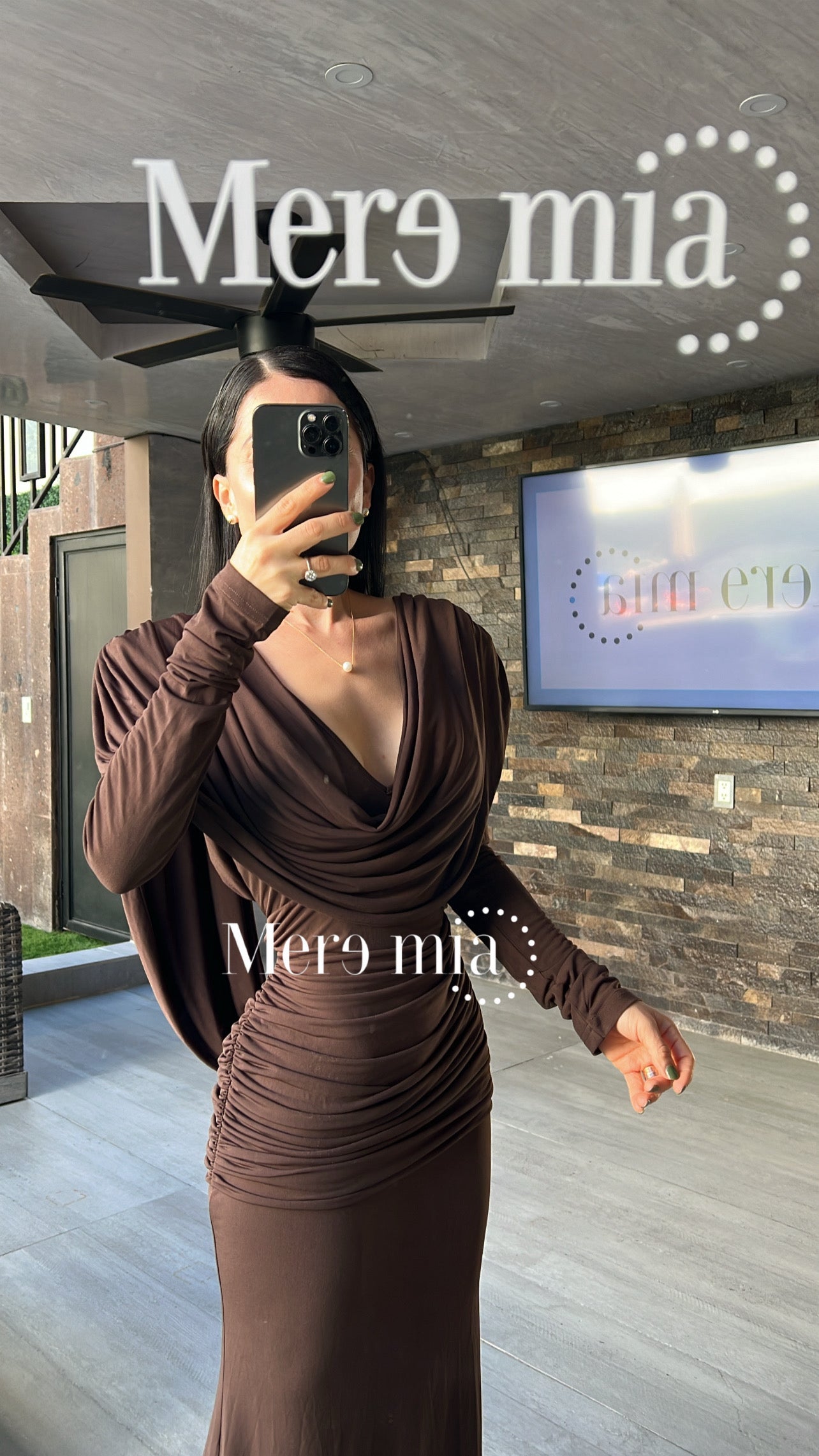 Vestido café U ml