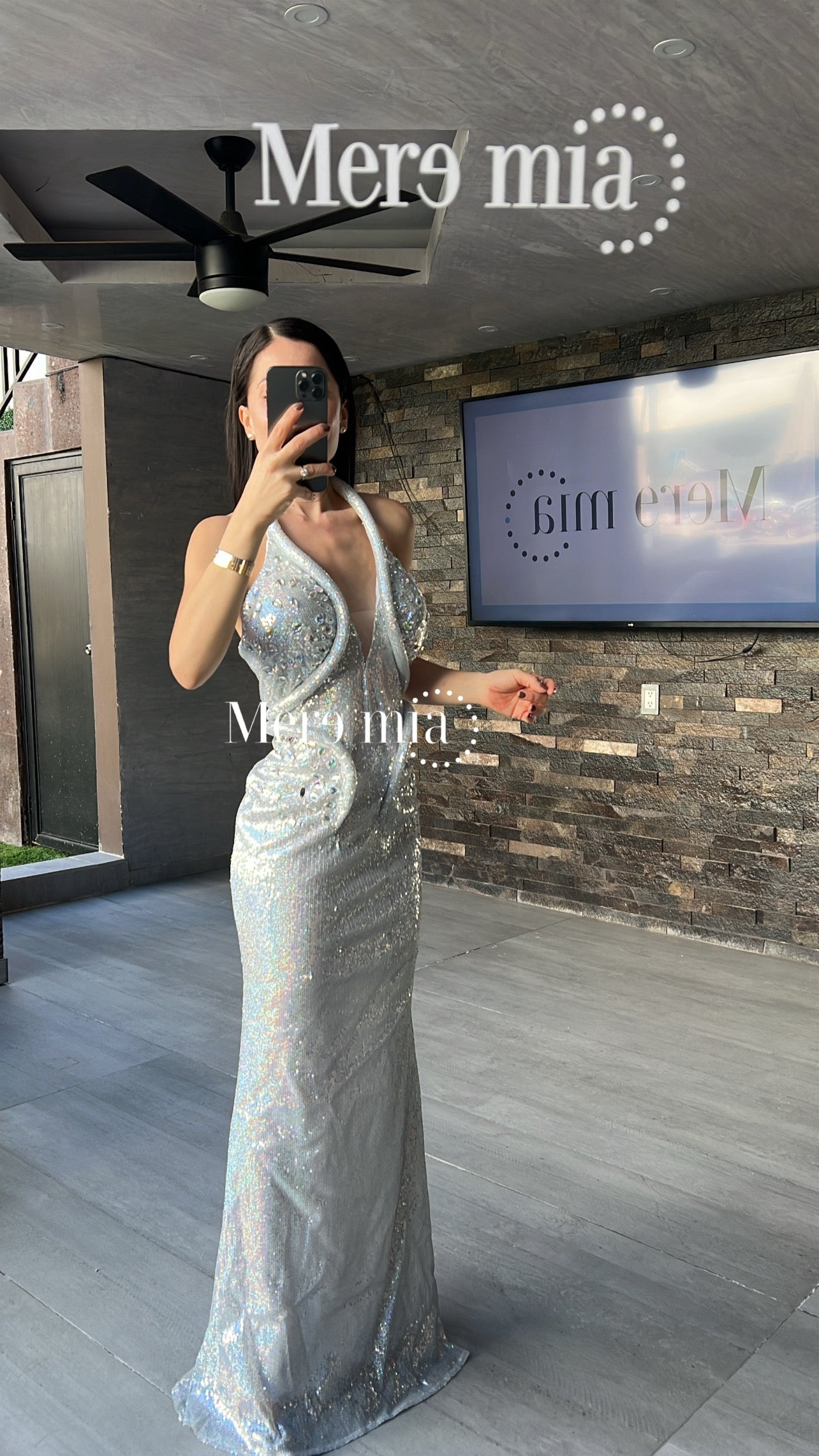 Vestido plata halter vib