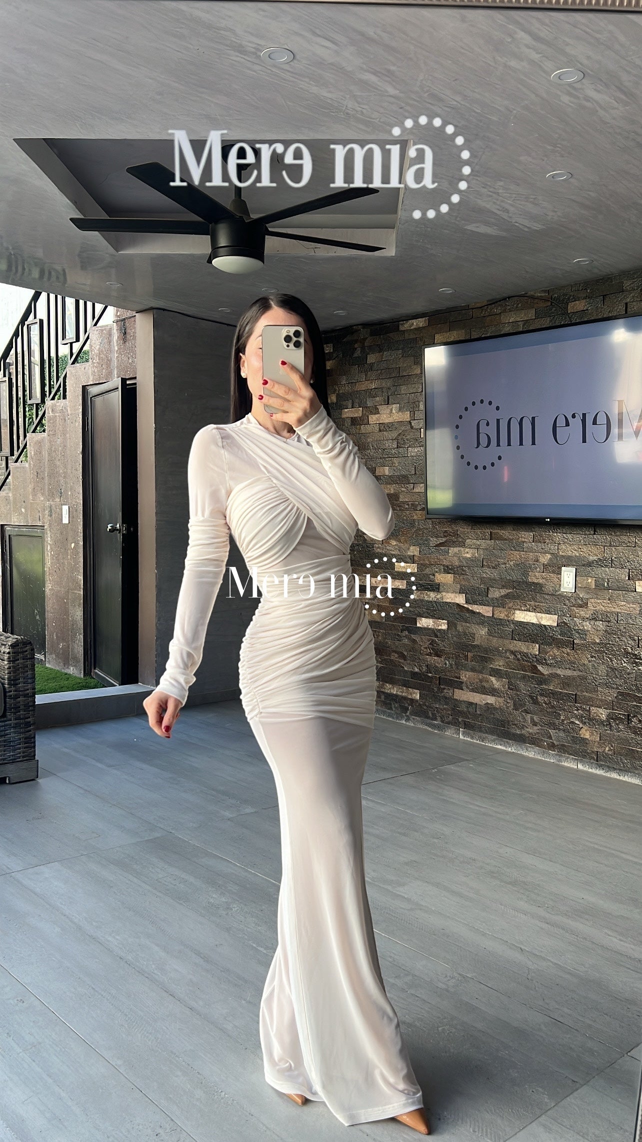 Vestido malla plisado