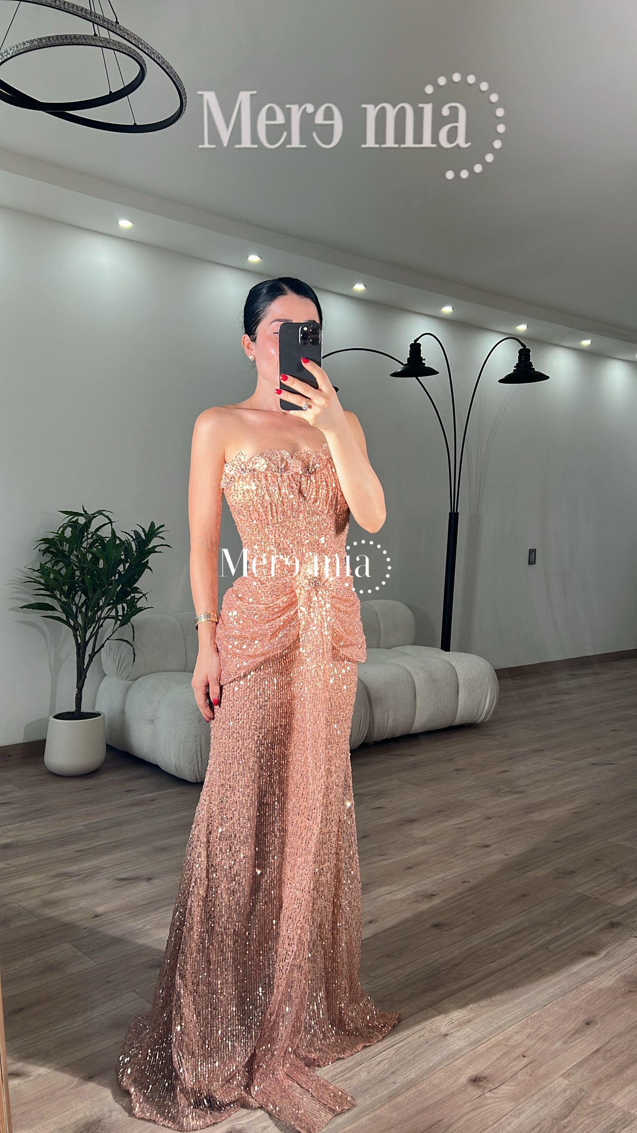 Vestido rose gold lentejuelas
