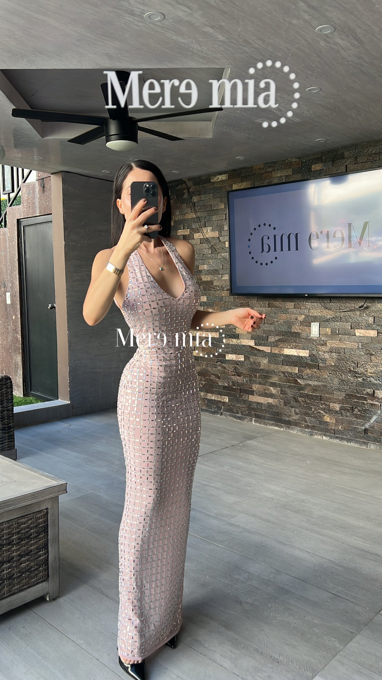 Vestido apl espalda v