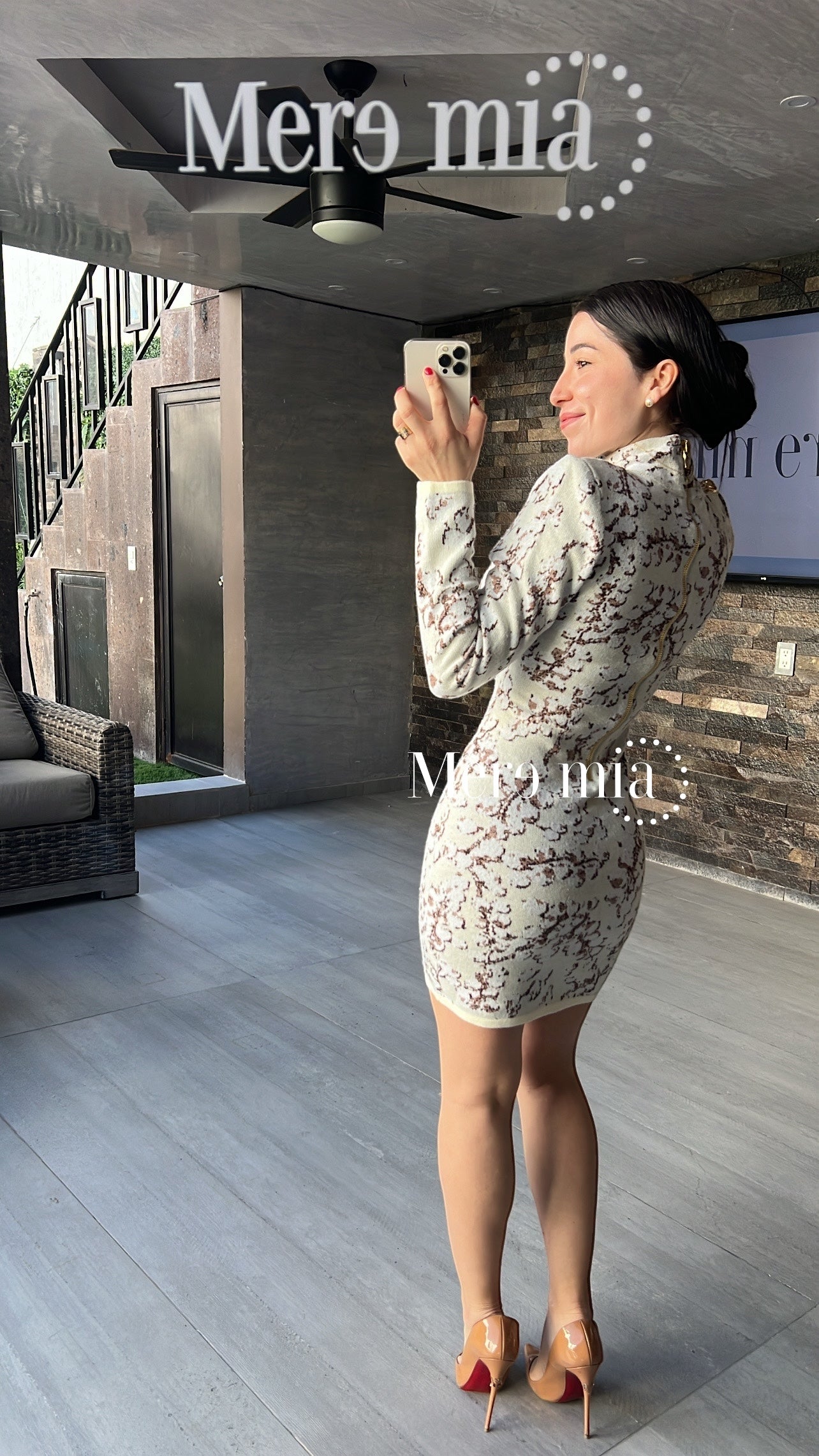 Vestido azul ramas