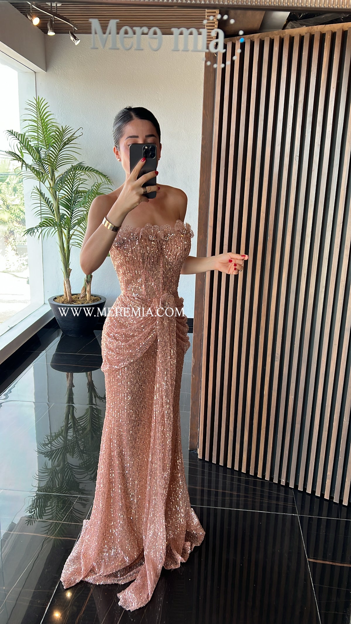 Vestido rose gold lentejuelas