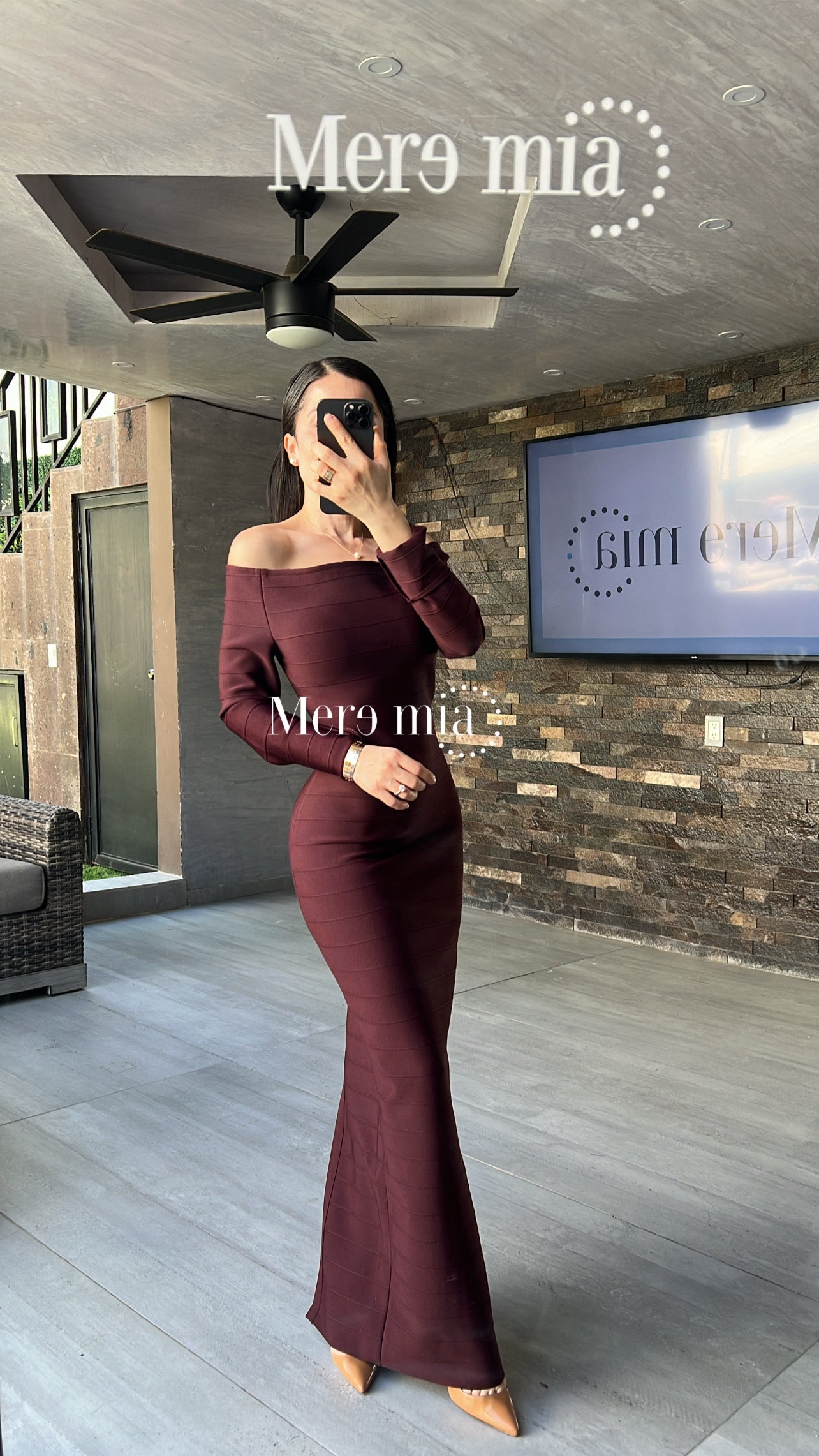 Vestido rayado escote U