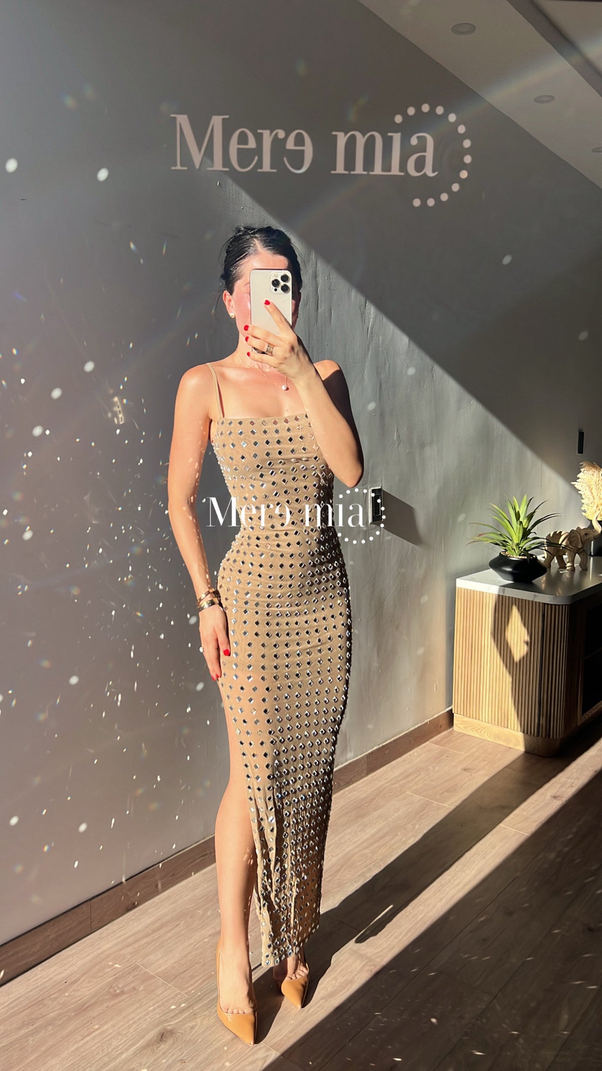 Vestido moka rombo plata