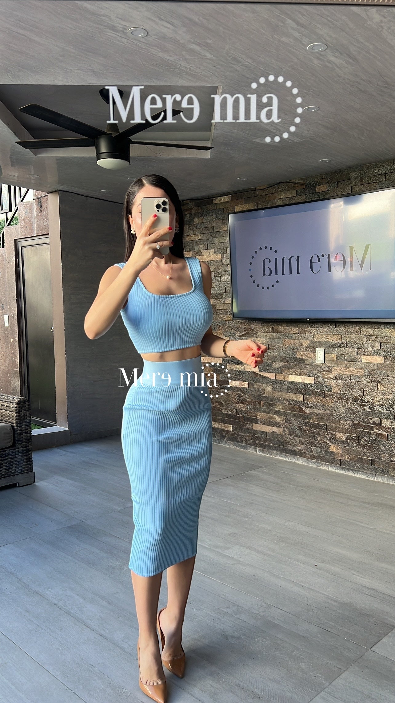 Conjunto azul midi