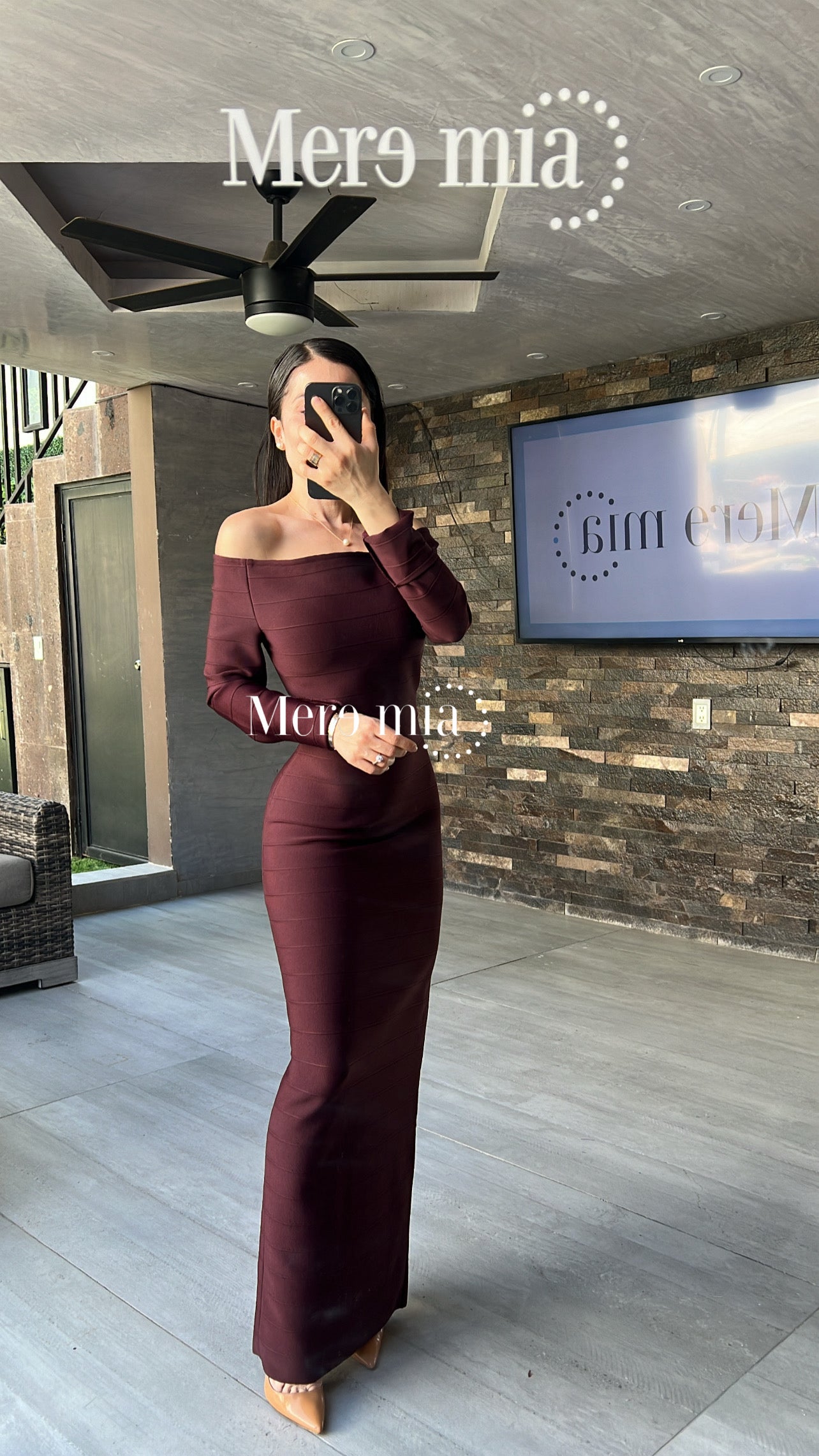 Vestido rayado escote U