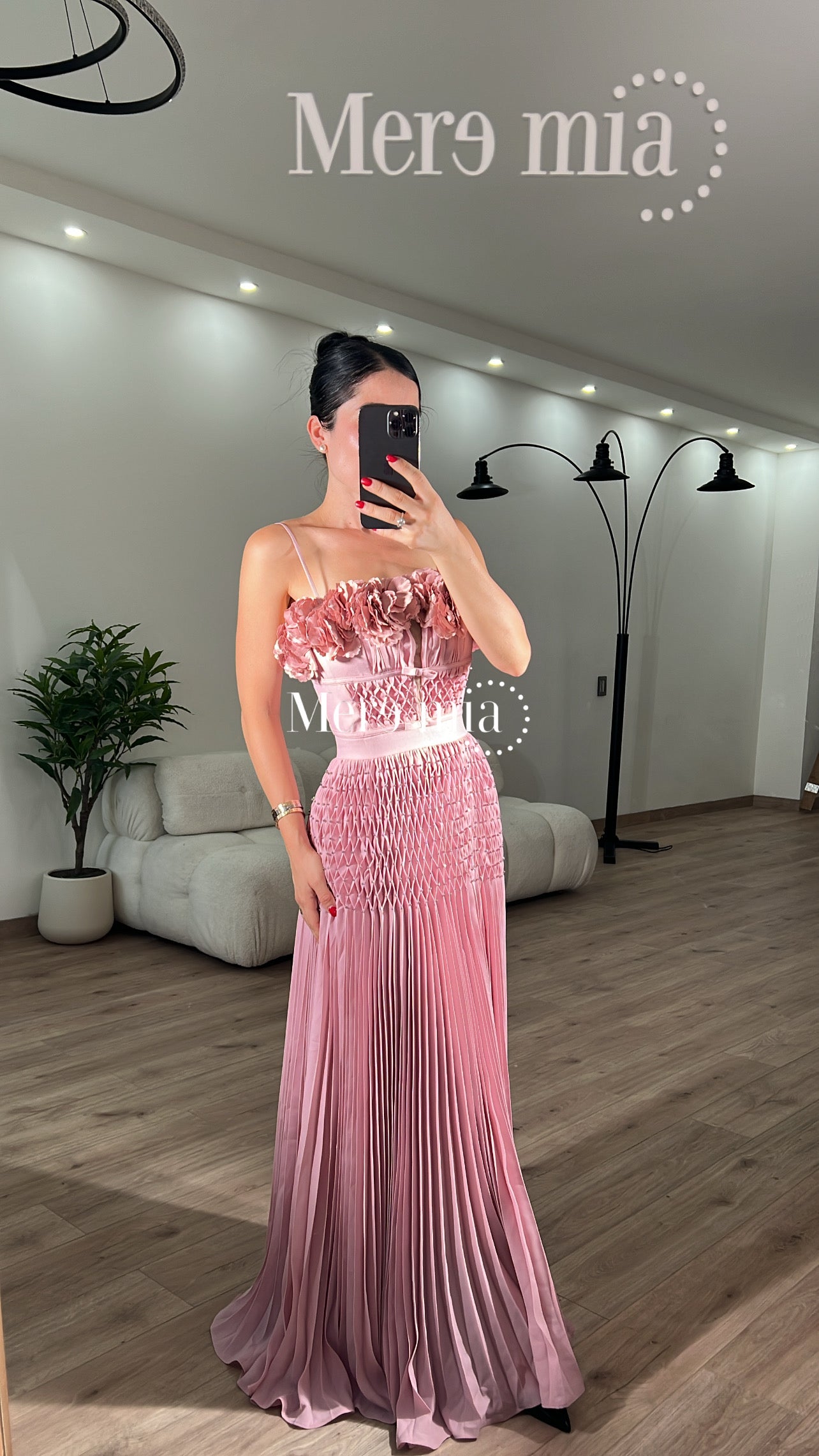 Vestido plisado flores