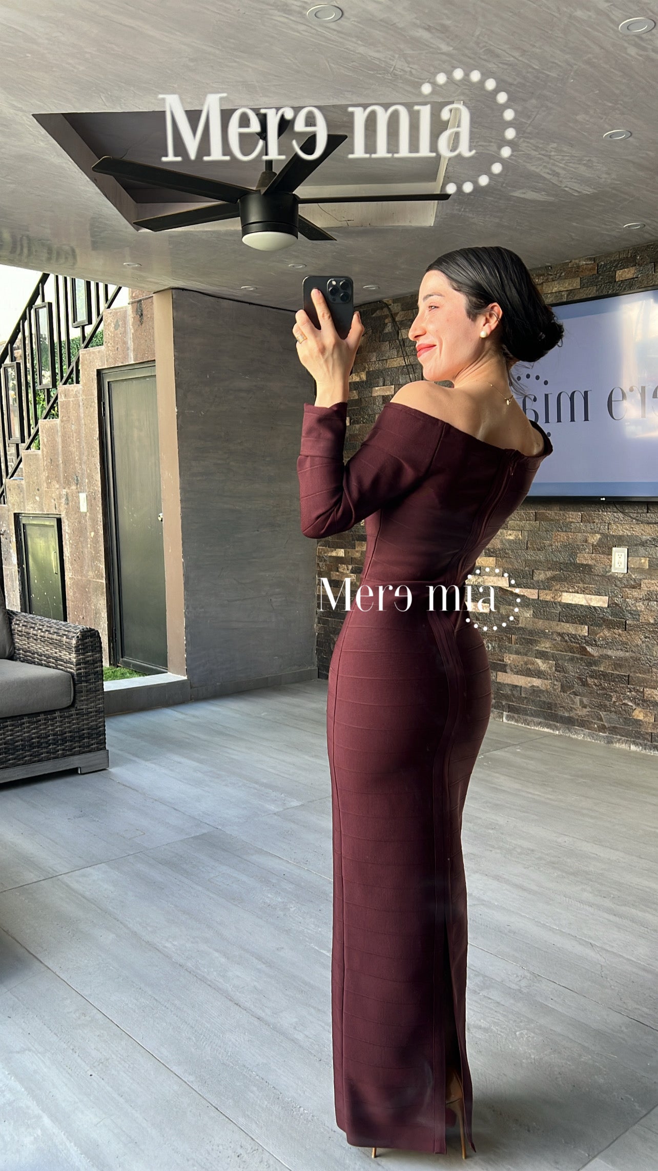 Vestido rayado escote U