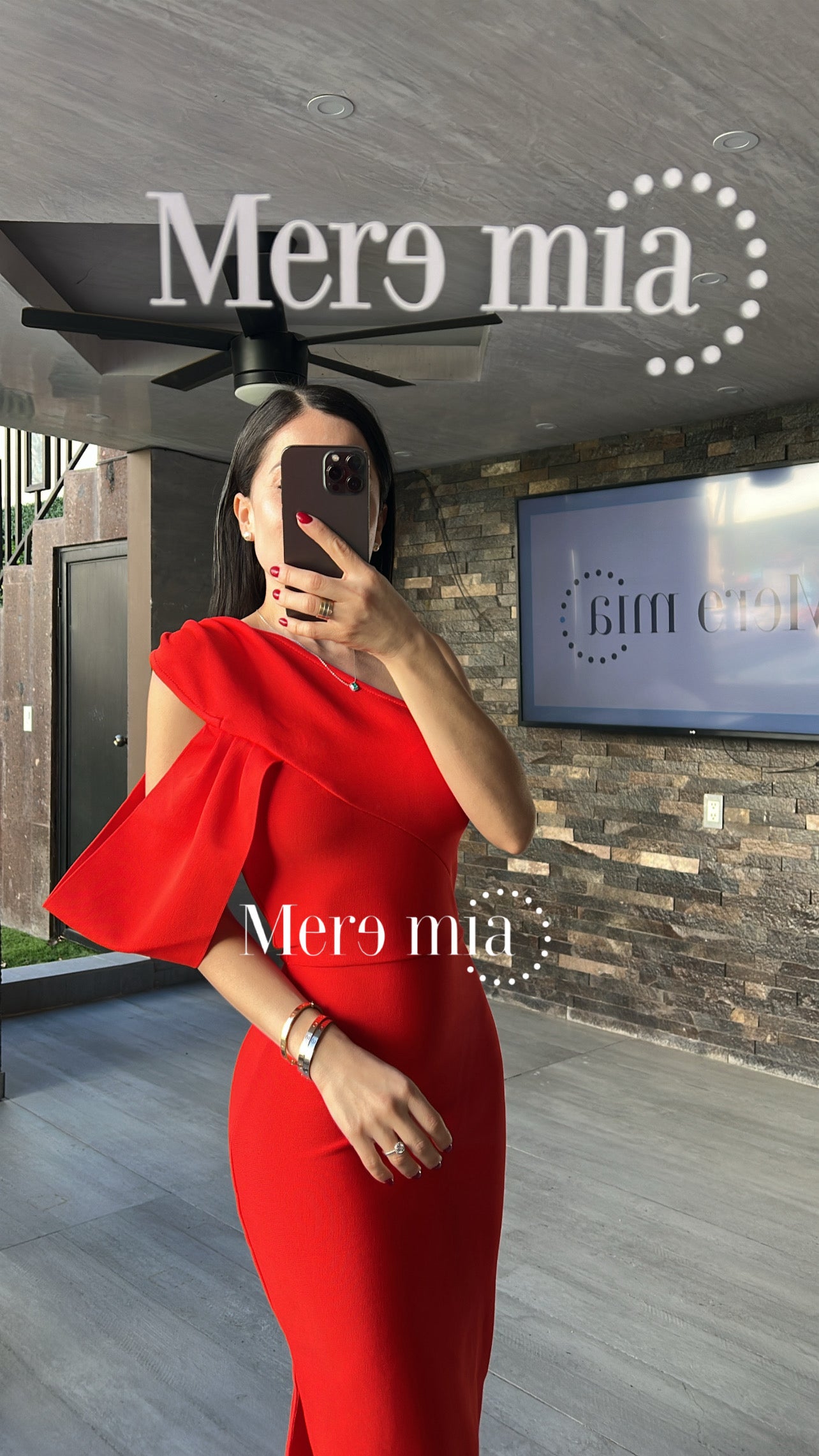 Vestido rojo hombro