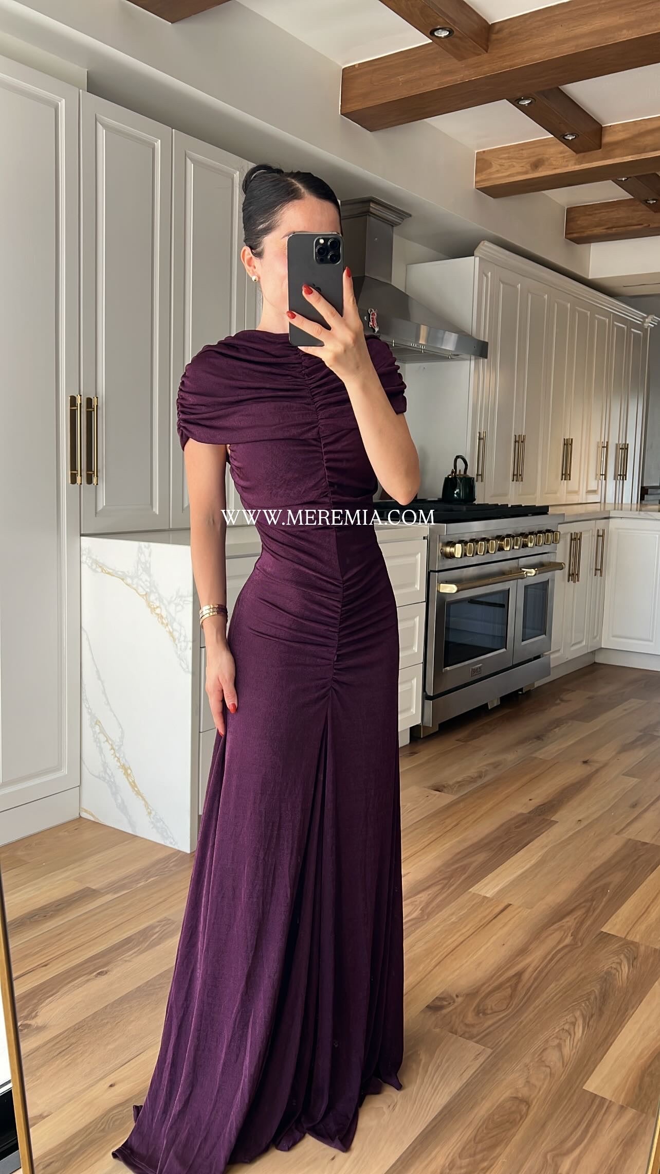 Vestido chal plisado cuello