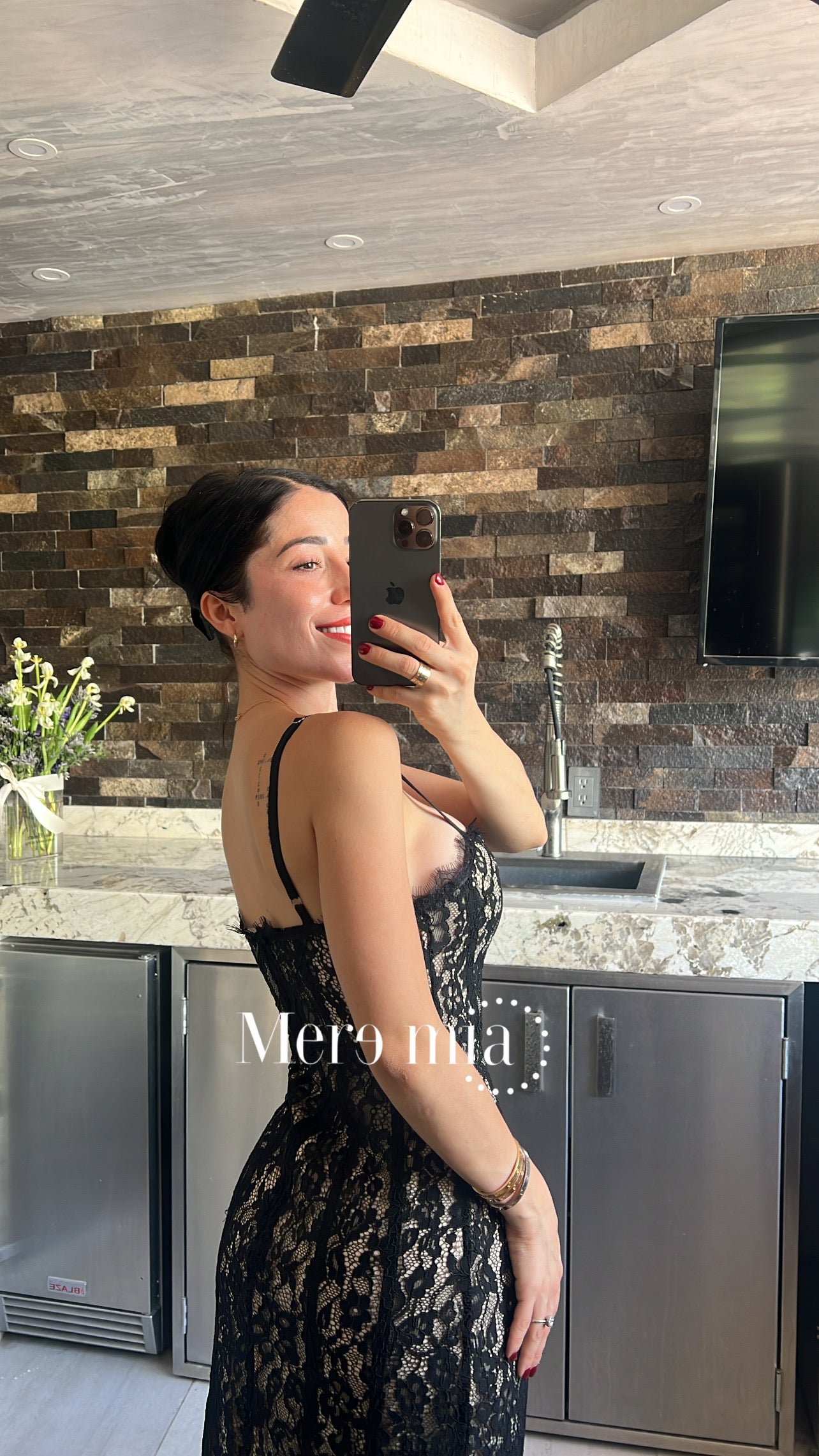 Vestido encaje midi