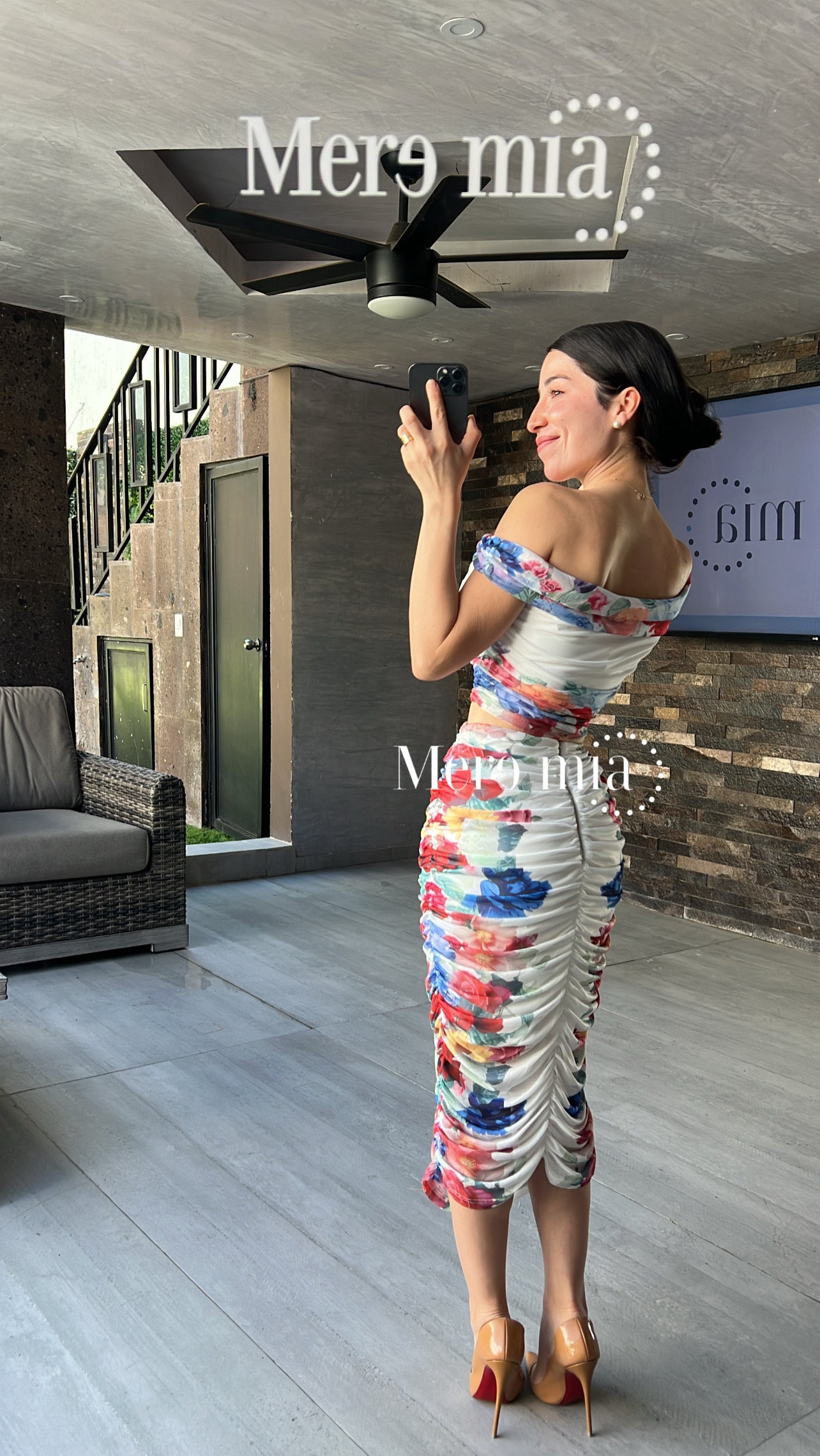 Conjunto flores plisado