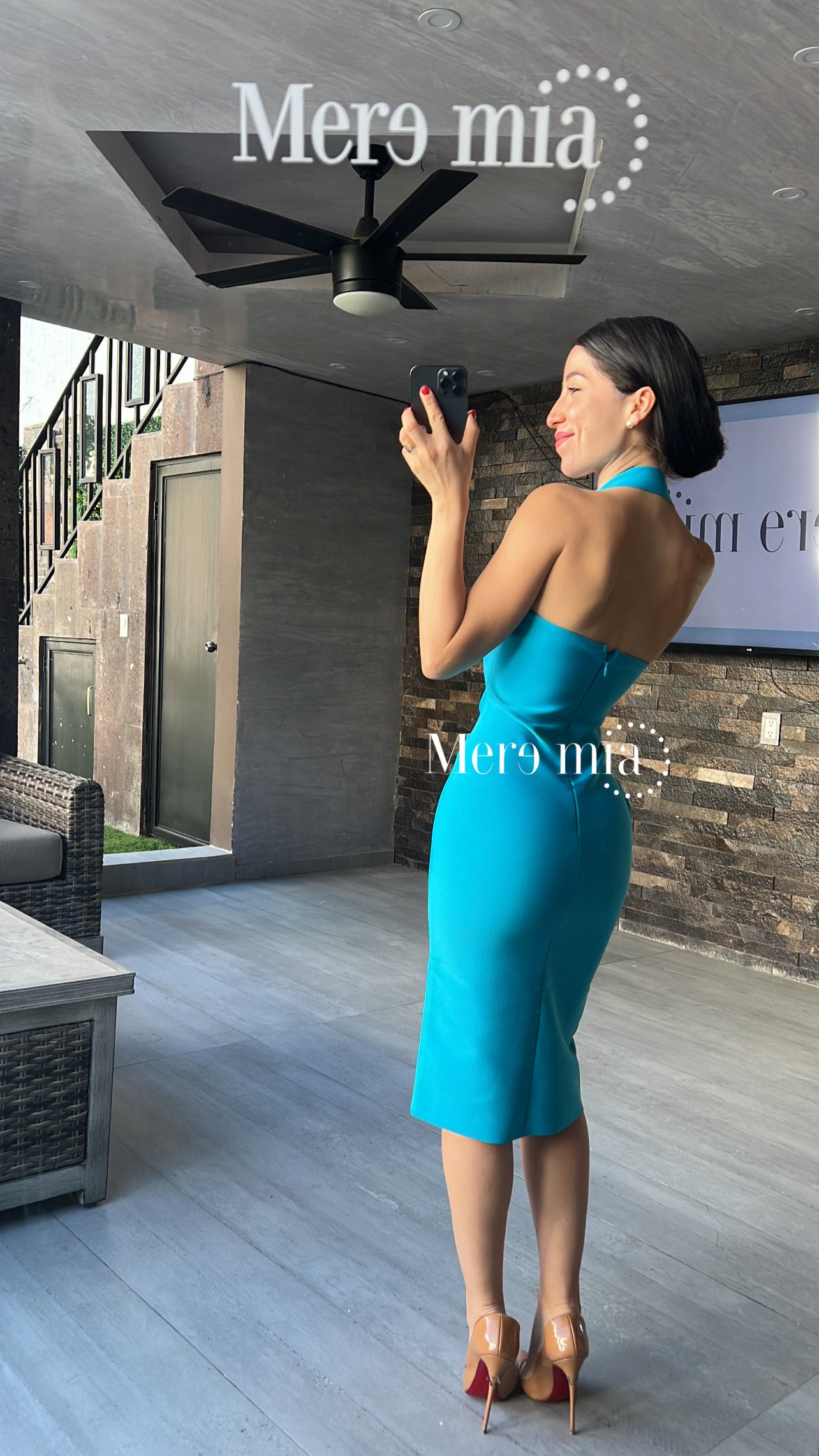 Vestido halter turq