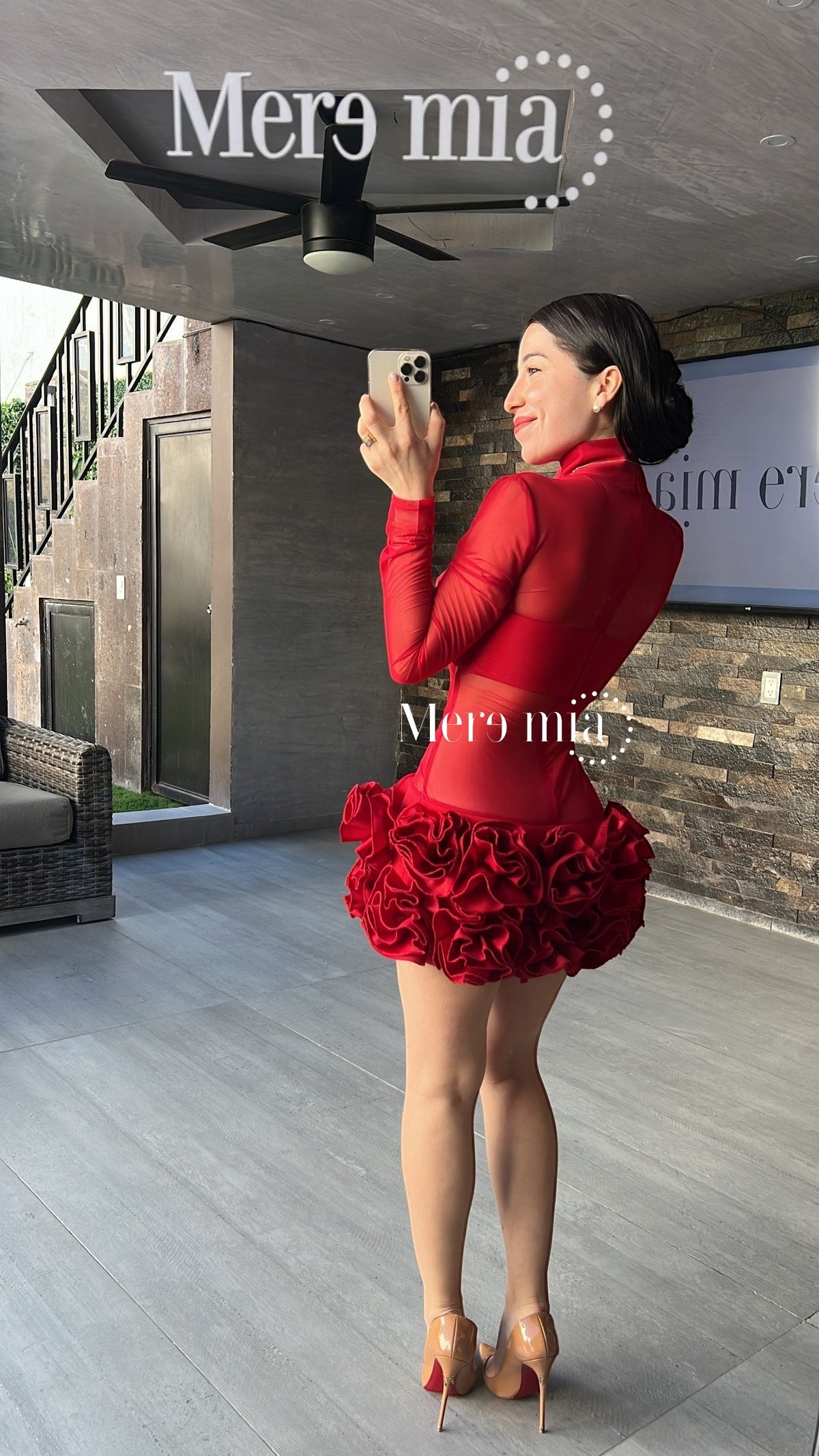 Vestido malla flores