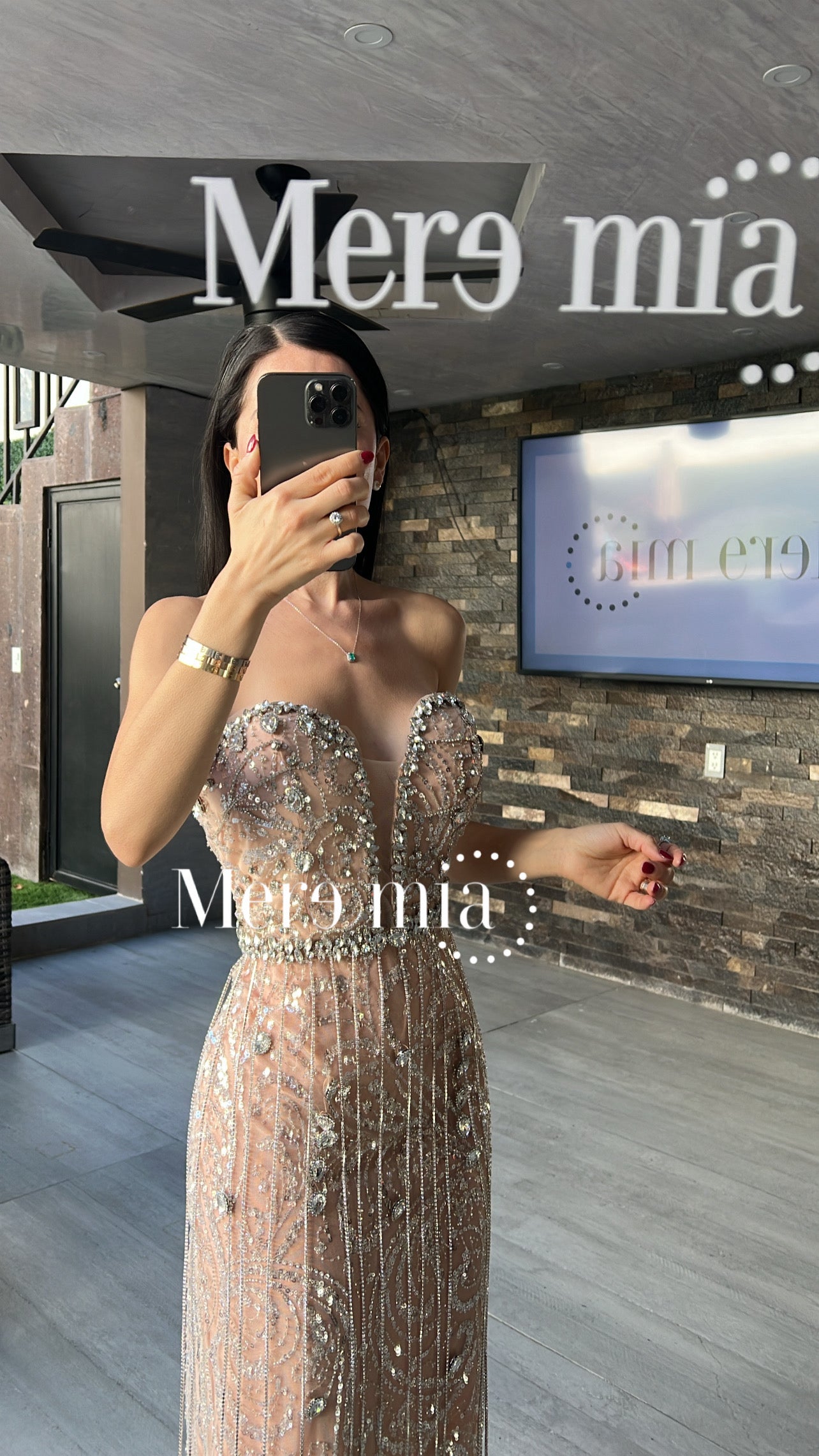 Vestido plata nude