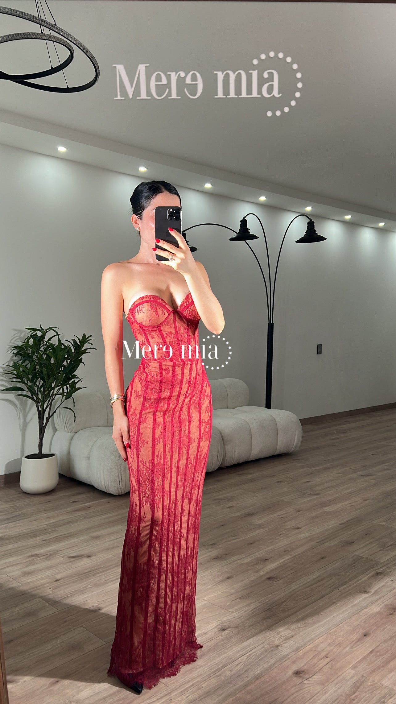 Vestido encaje rayas