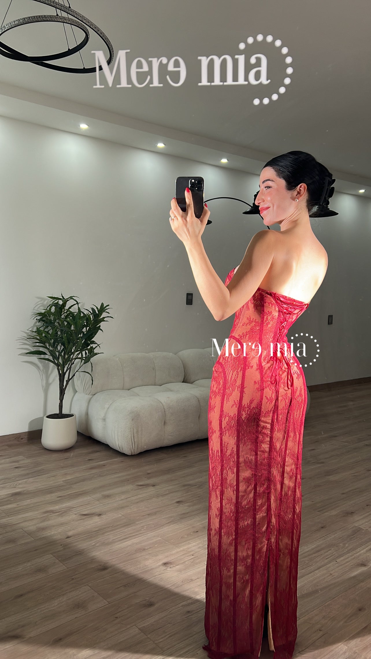 Vestido encaje rayas