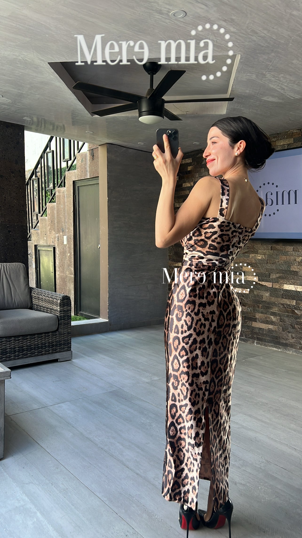 Vestido animal print copas