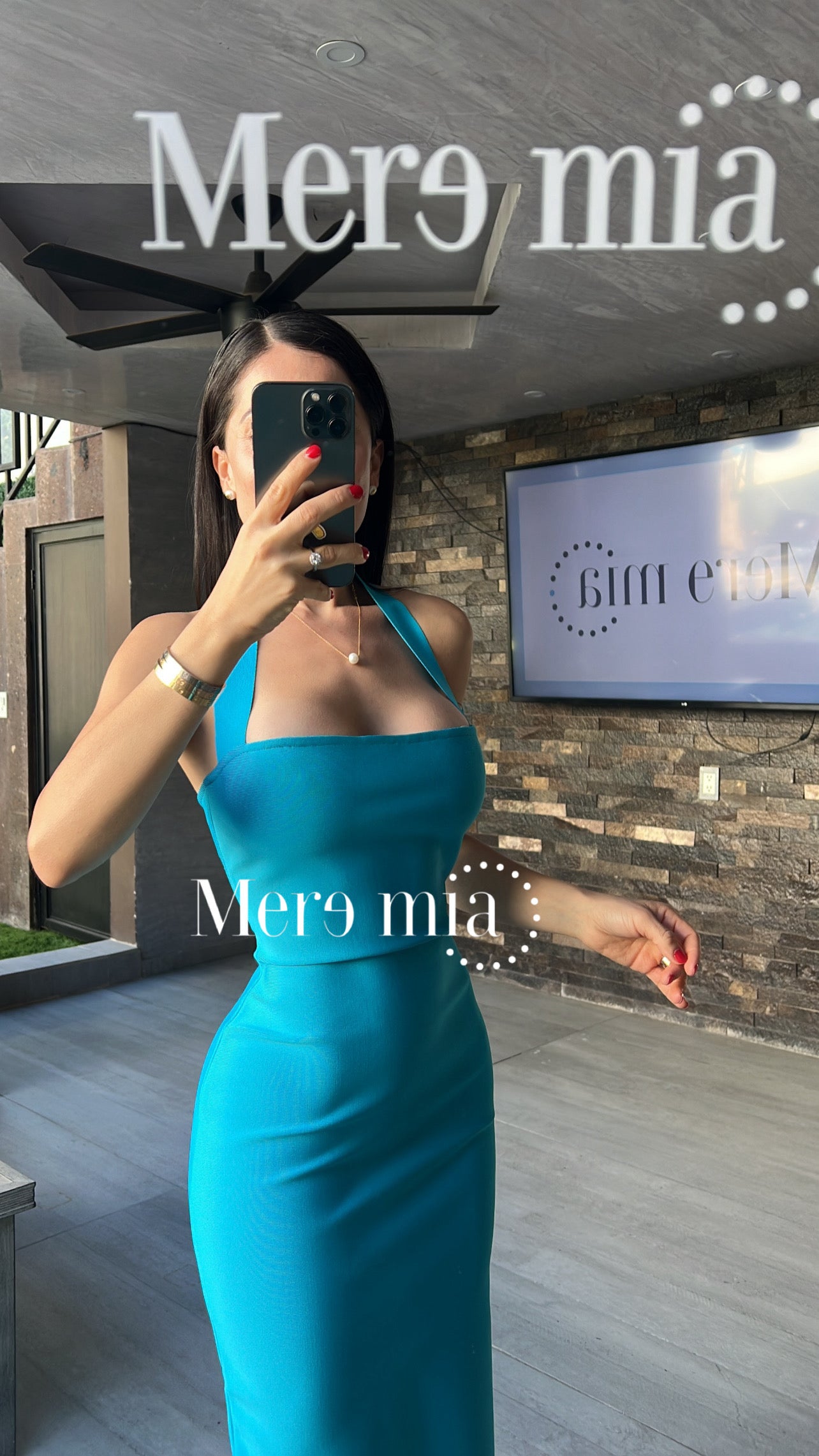 Vestido halter turq