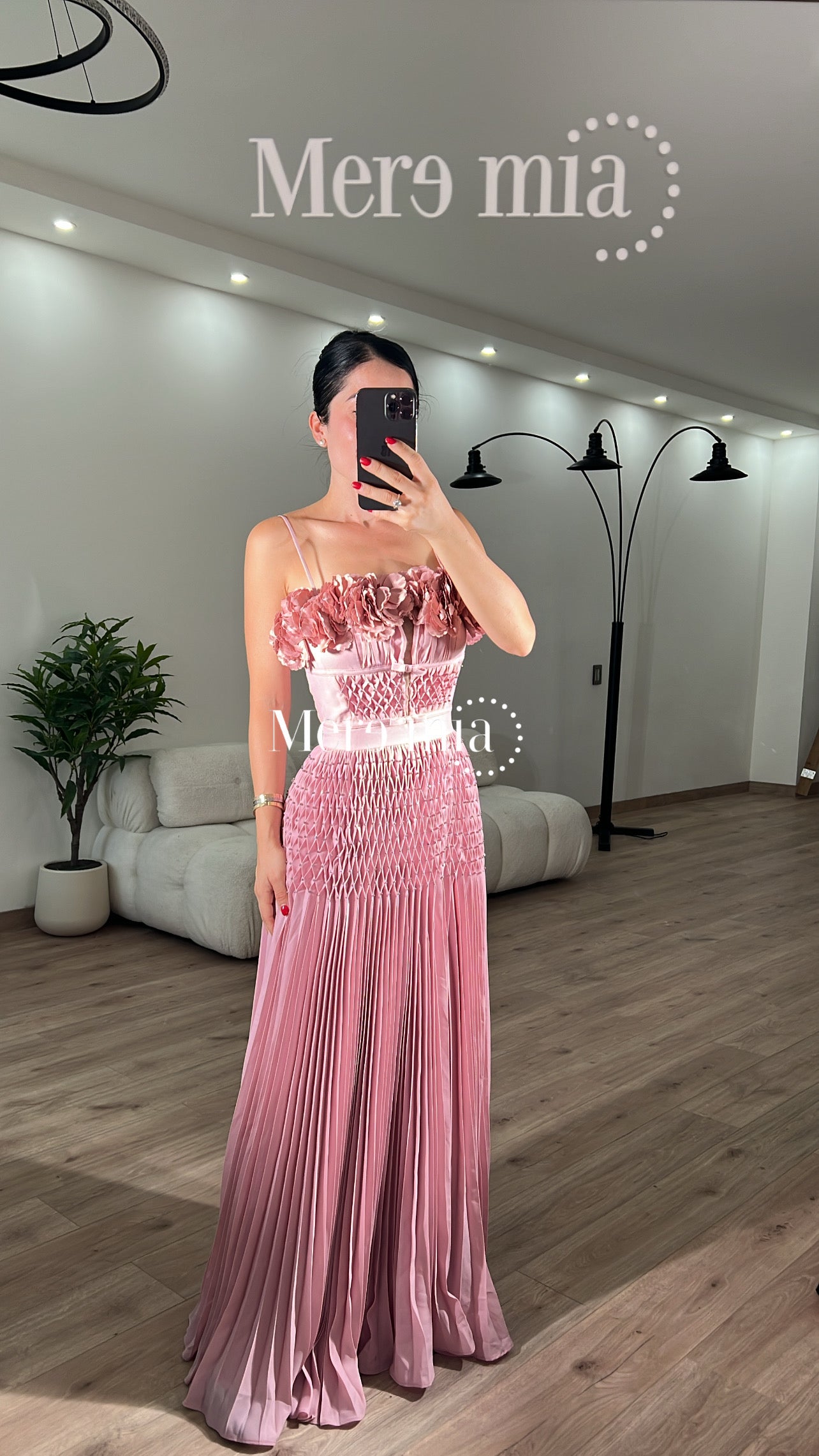 Vestido plisado flores