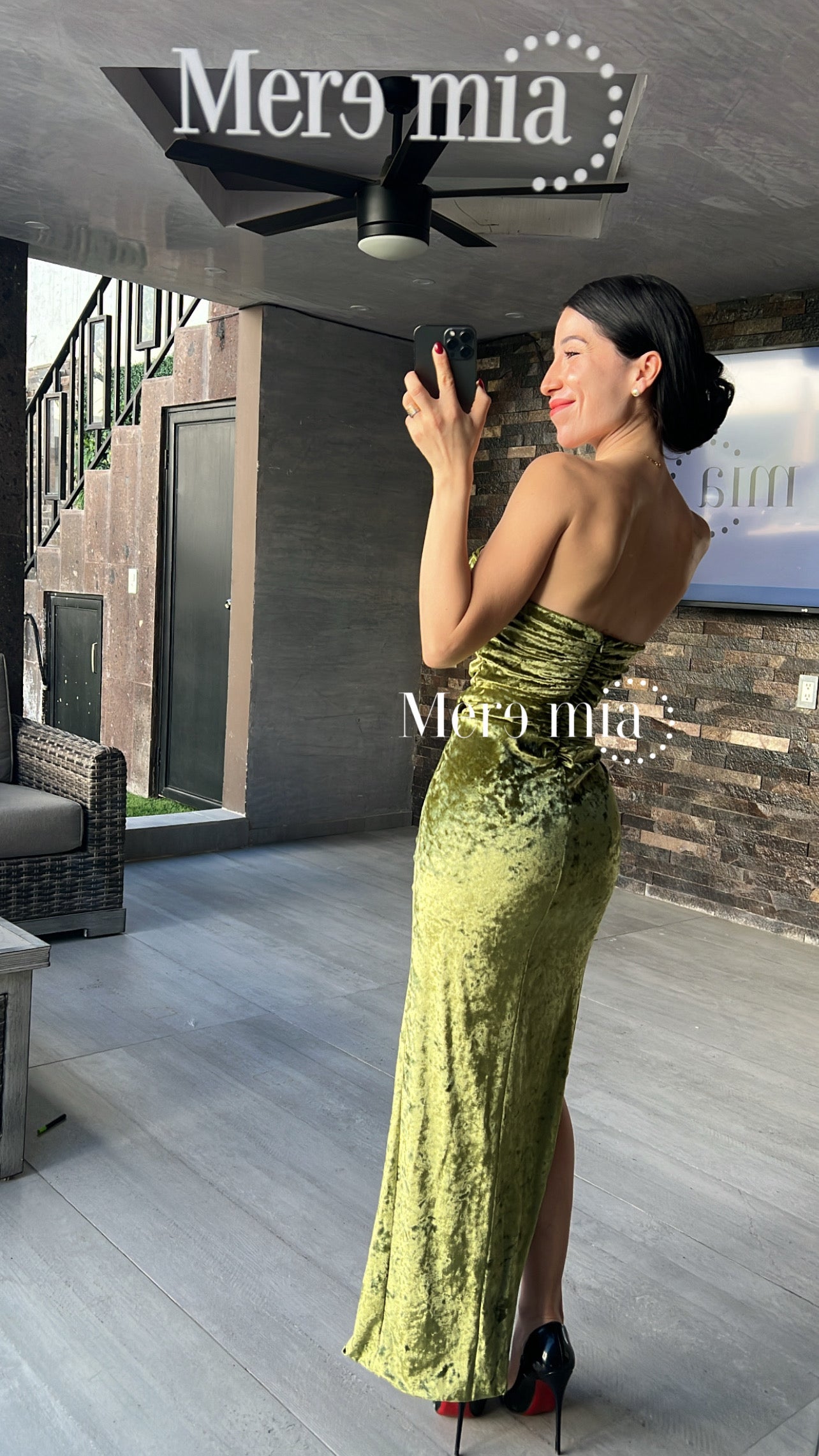 Vestido verde terc strap