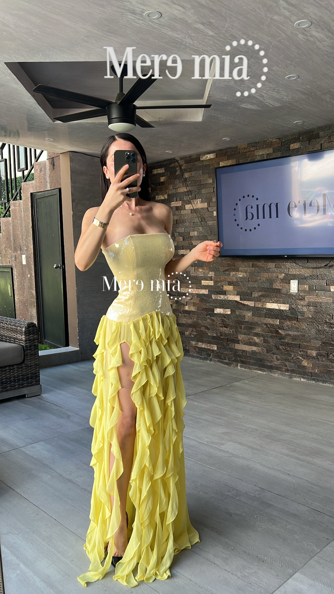 Vestido lent olanes largo