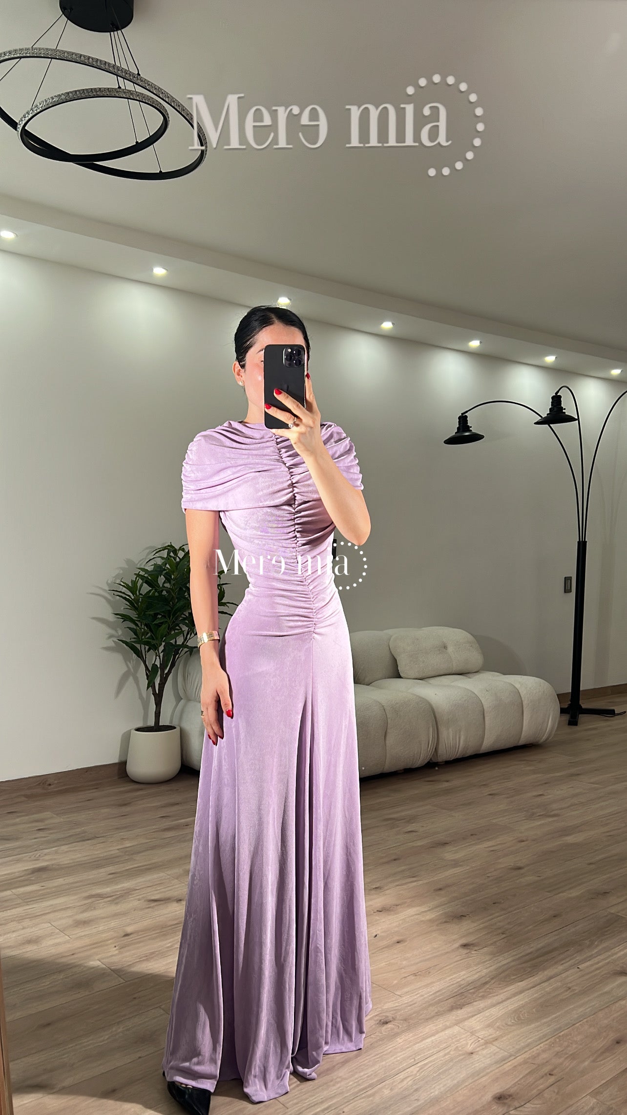 Vestido chal plisado cuello