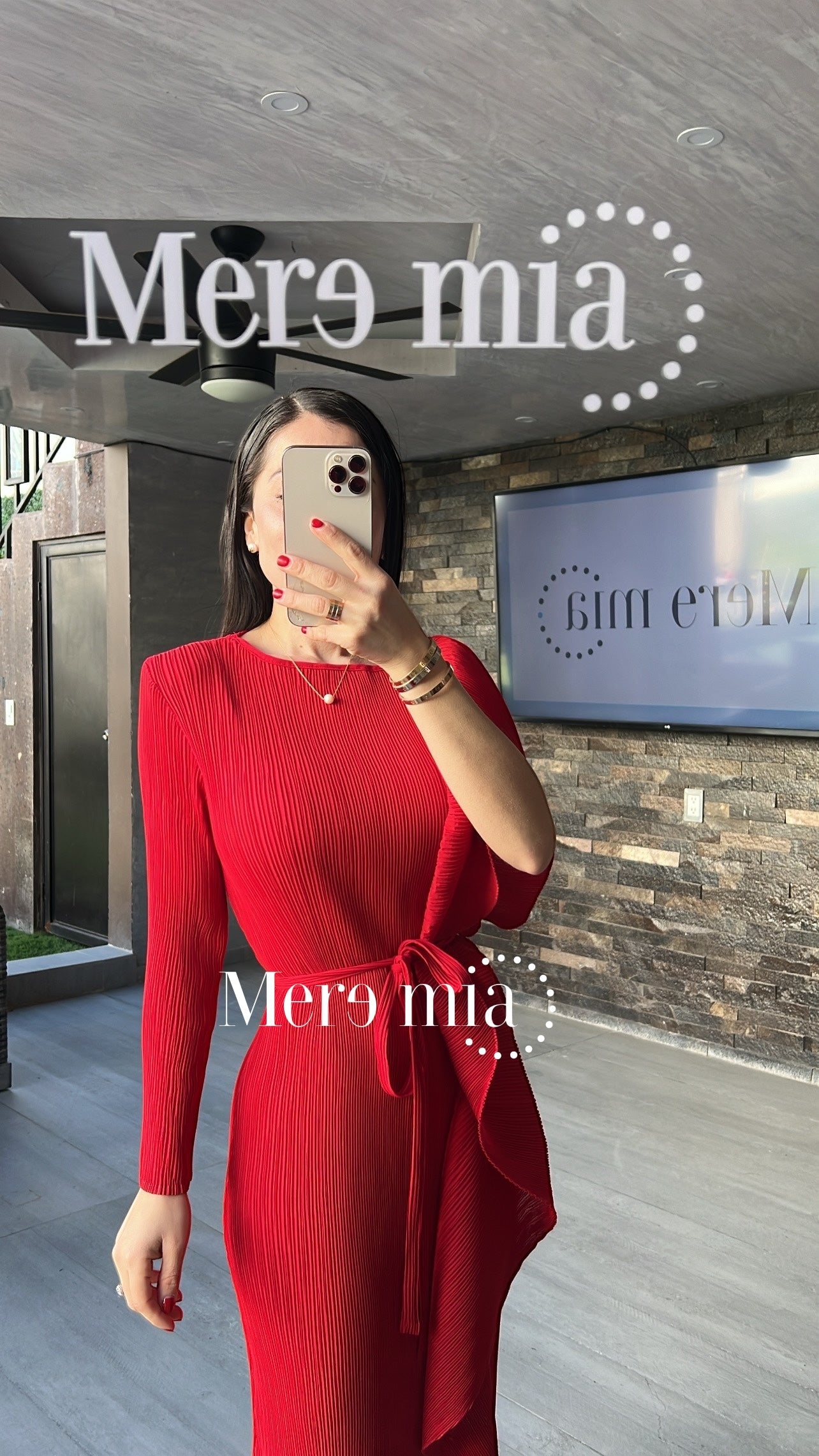 Vestido plisado escarola
