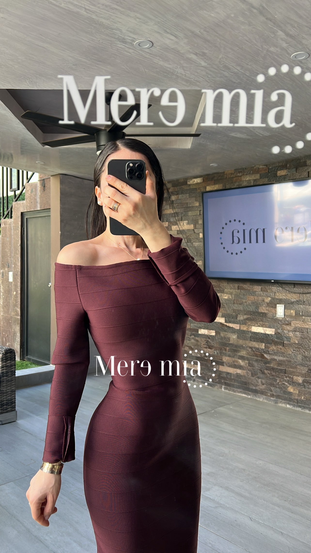 Vestido rayado escote U