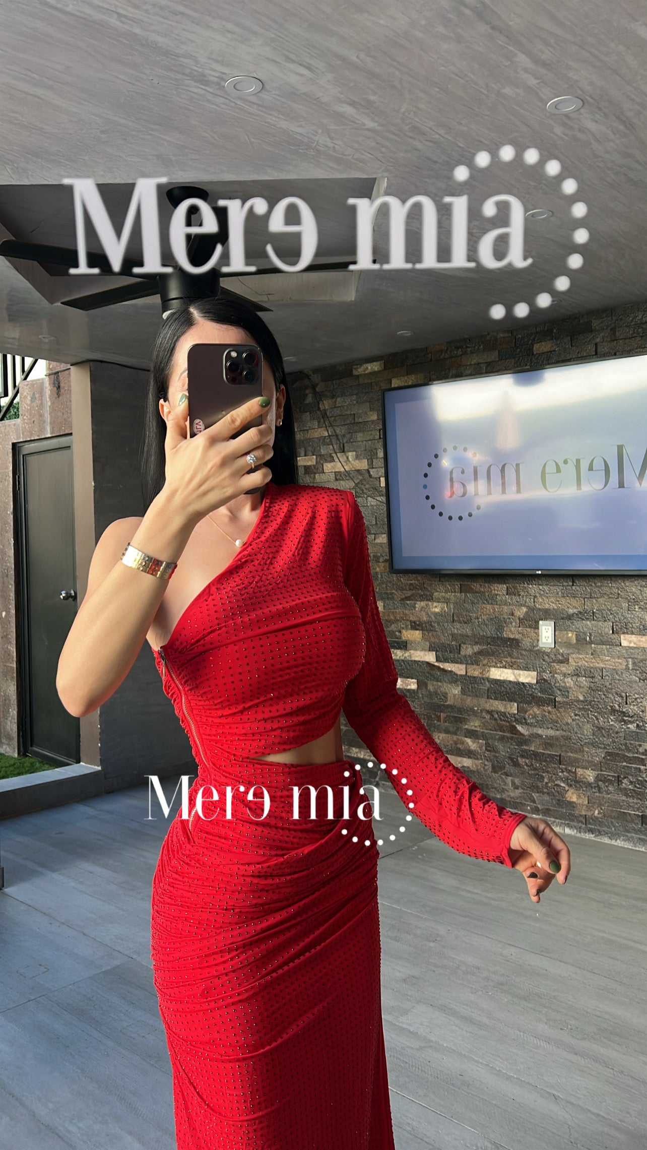Vestido rojo aberturas