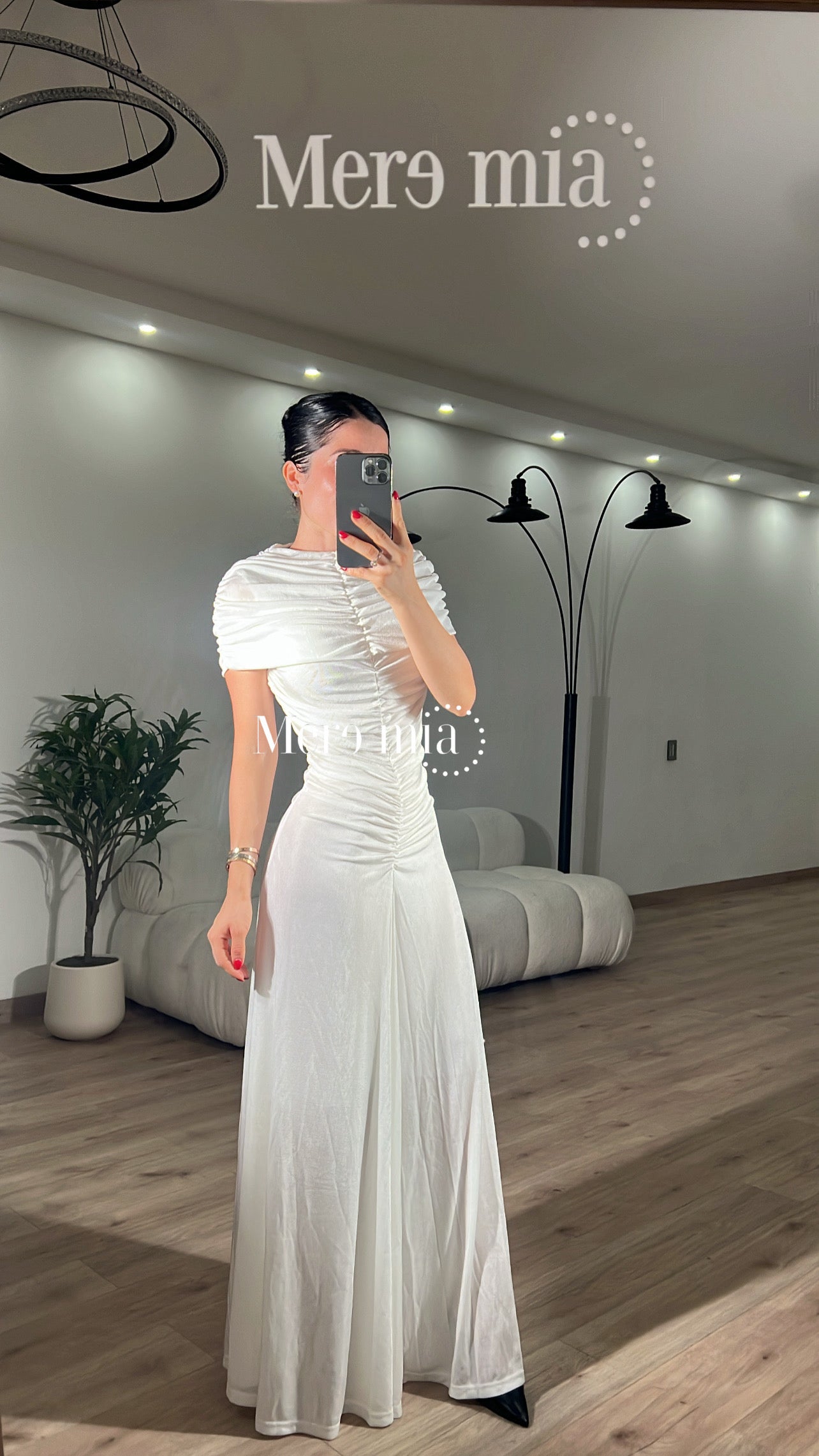 Vestido chal plisado cuello