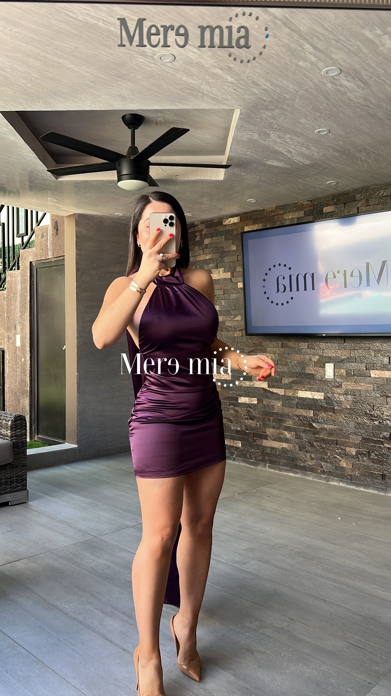 Vestido saten morado