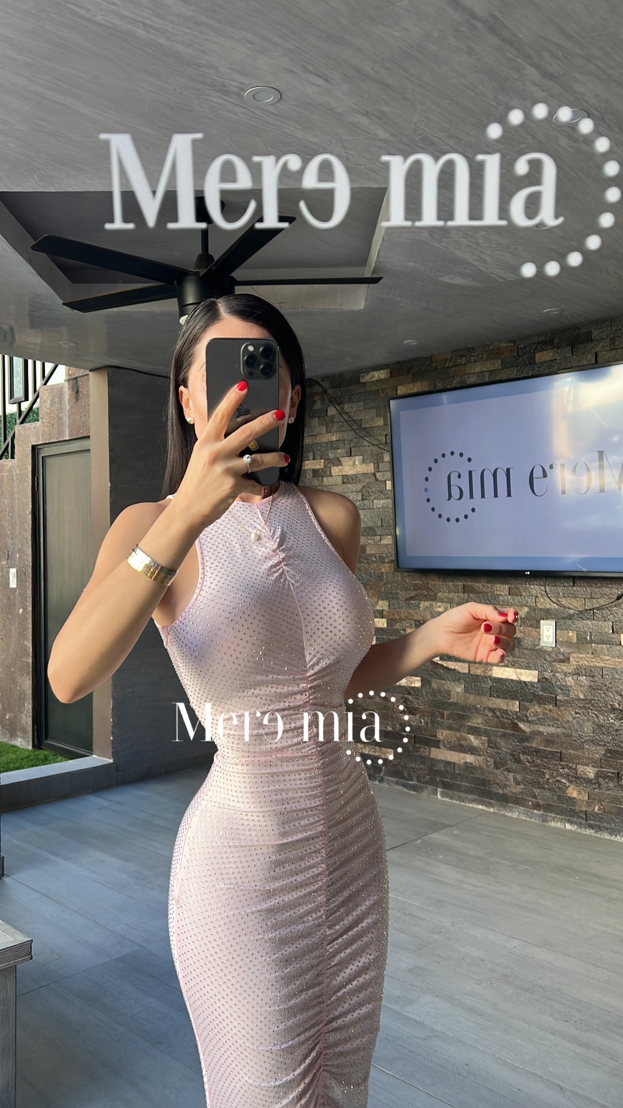 Vestido puntos plisado