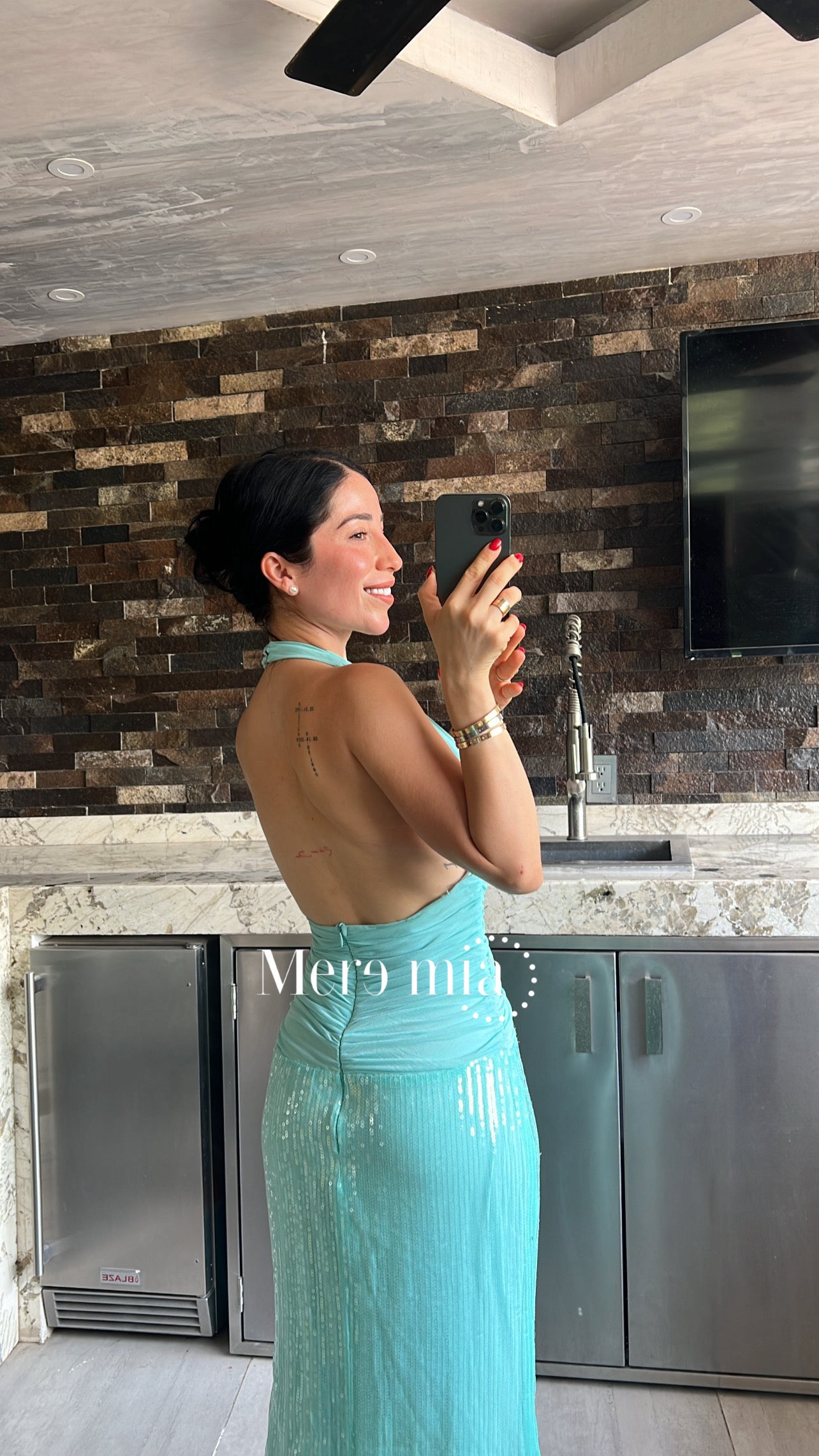 Vestido menta halter v
