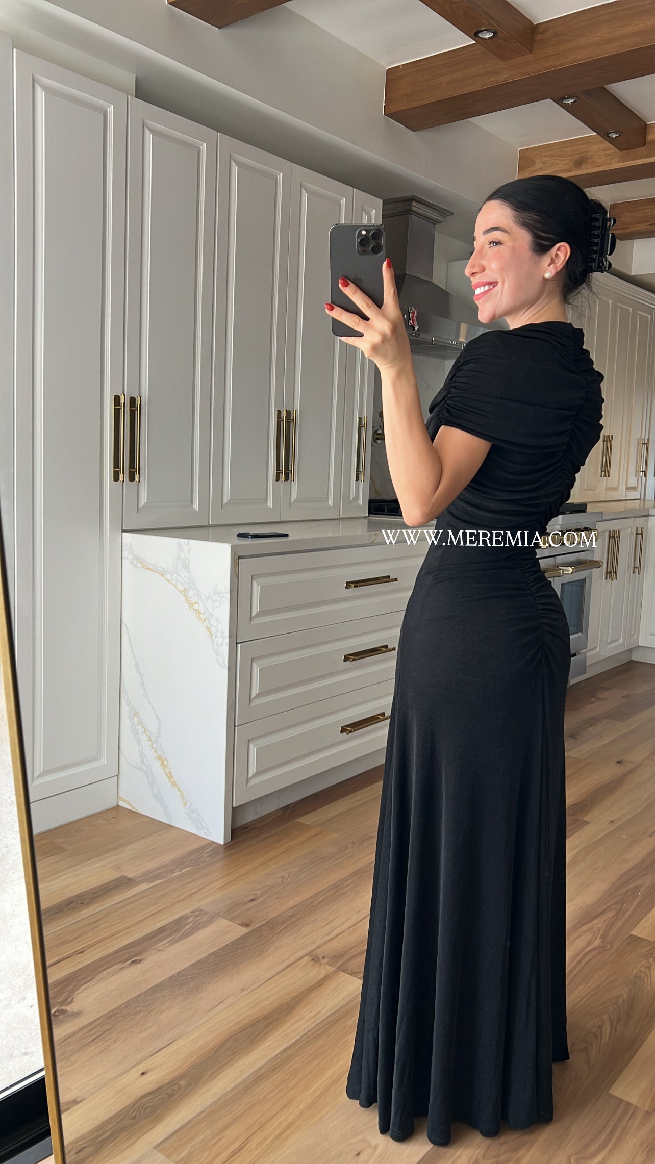 Vestido chal plisado cuello
