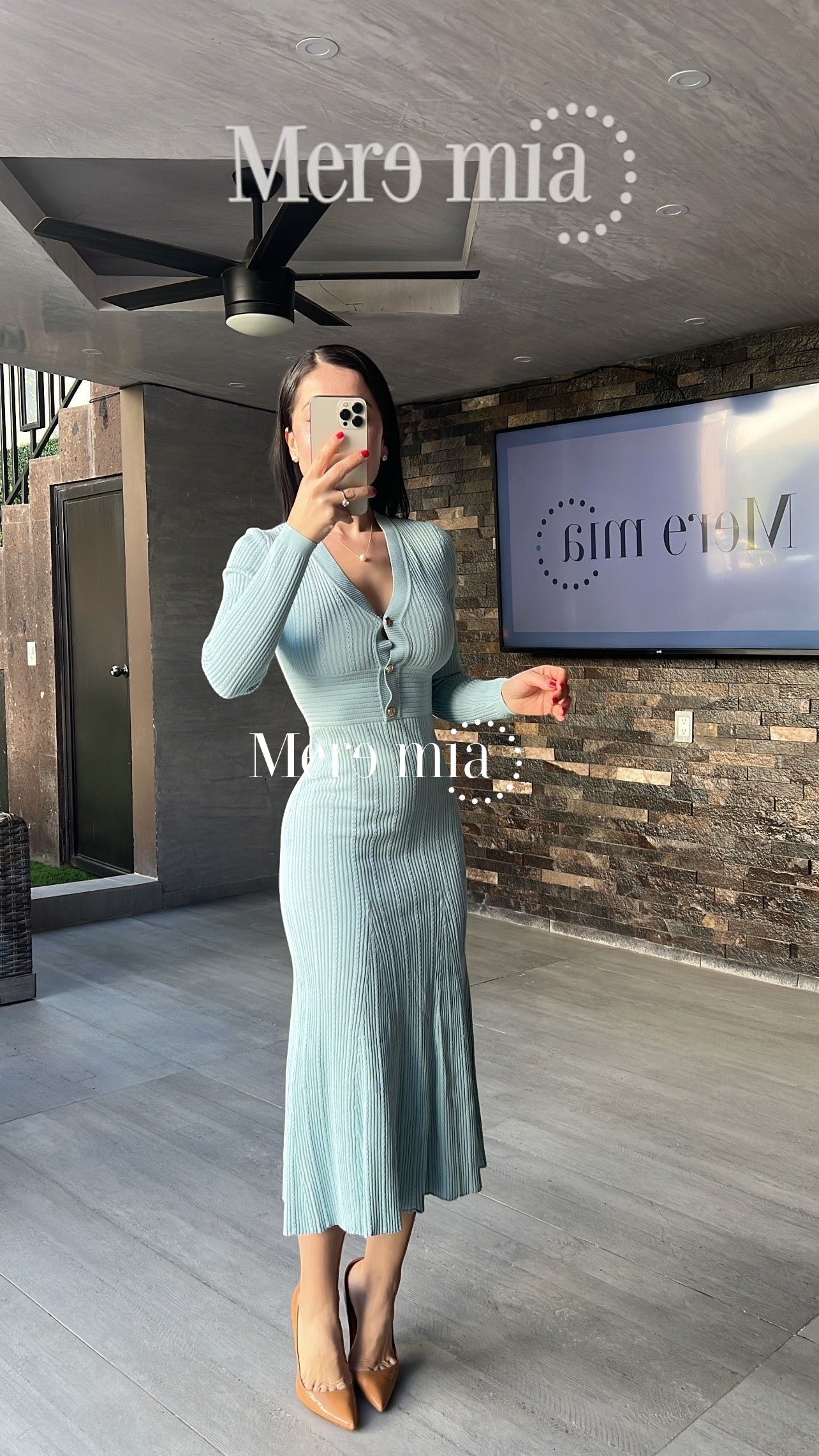 Vestido azul rayado