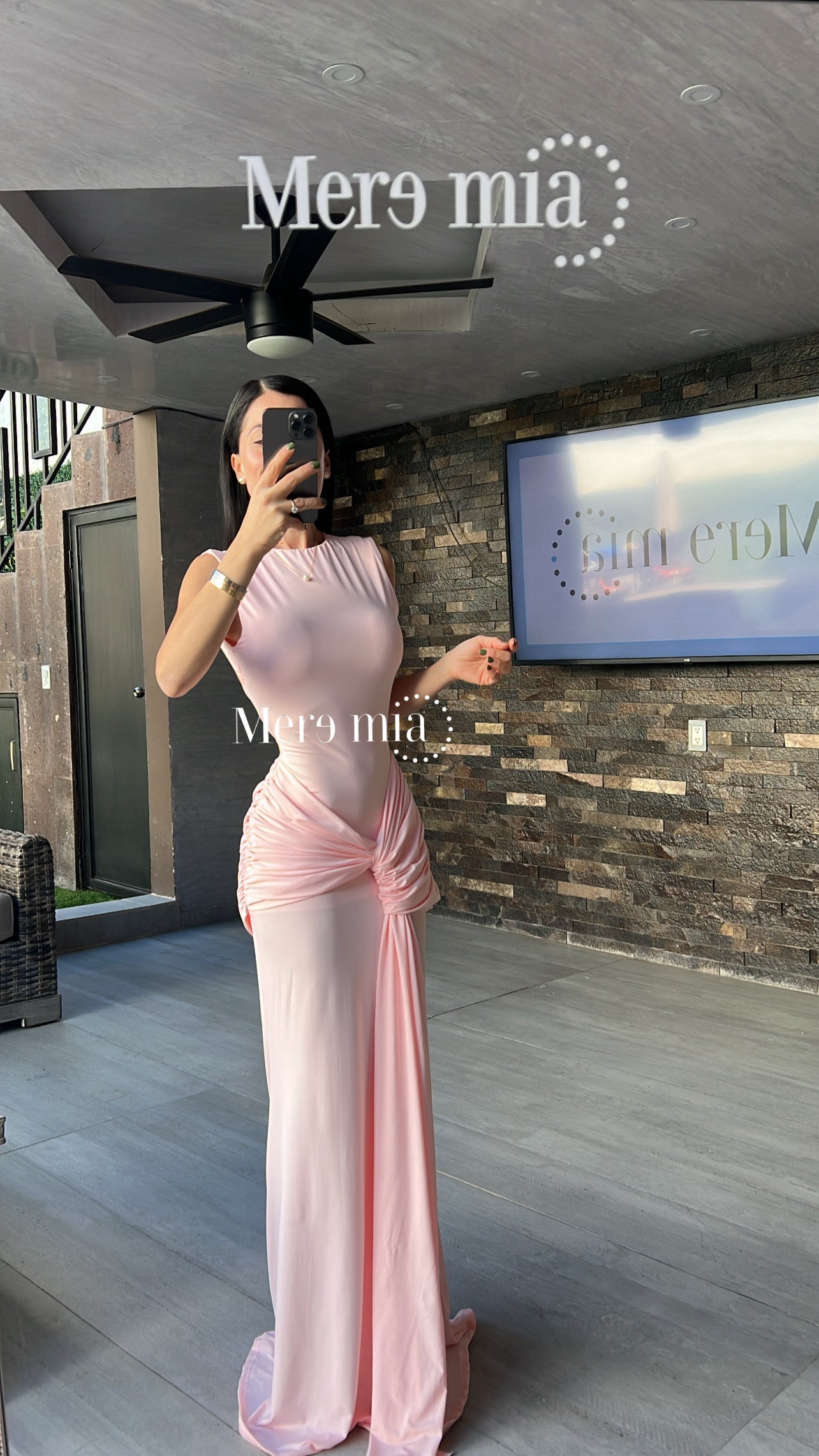 Vestido plisado tira