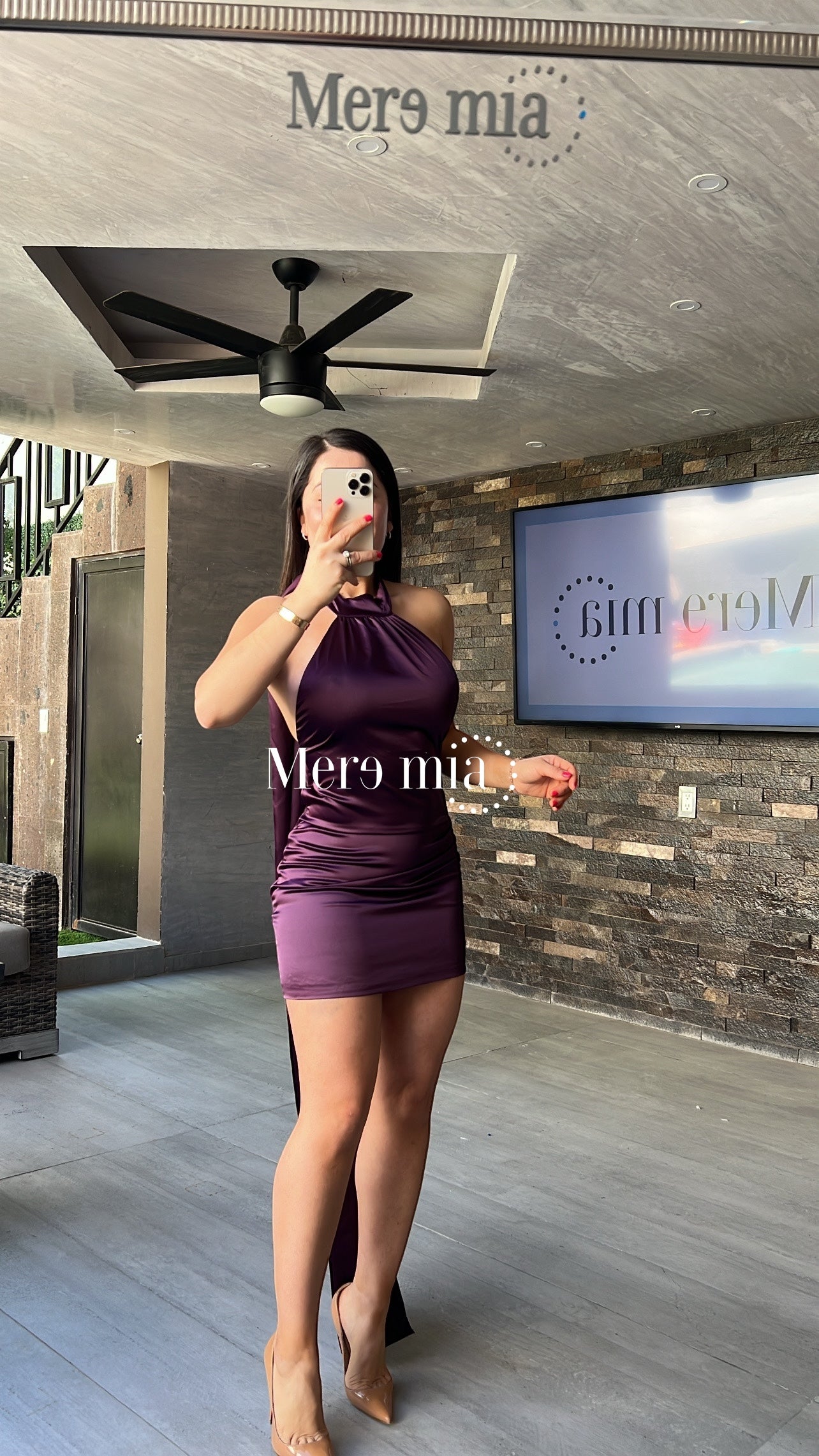 Vestido saten morado