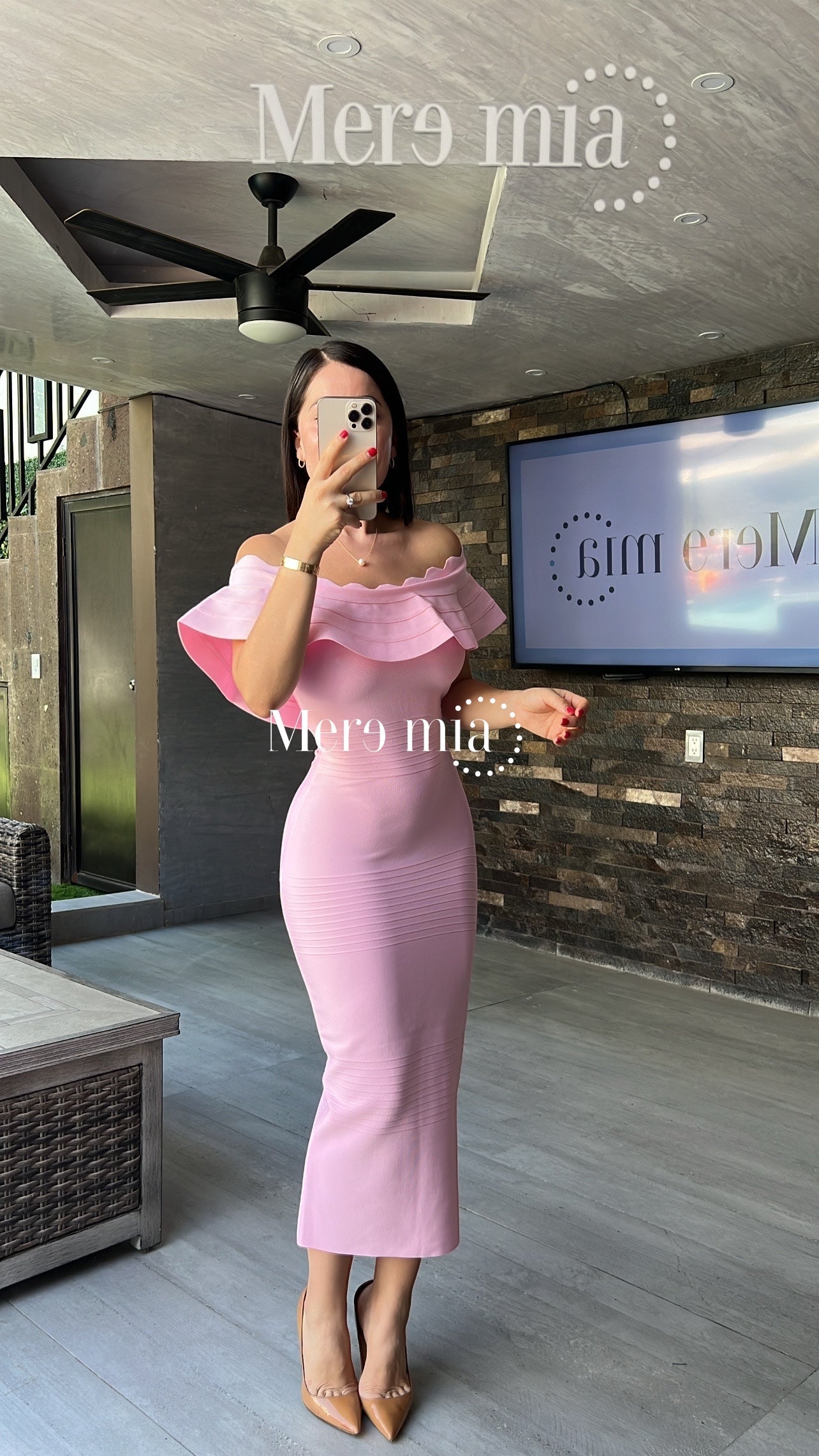 Vestido olan Ruff hombros