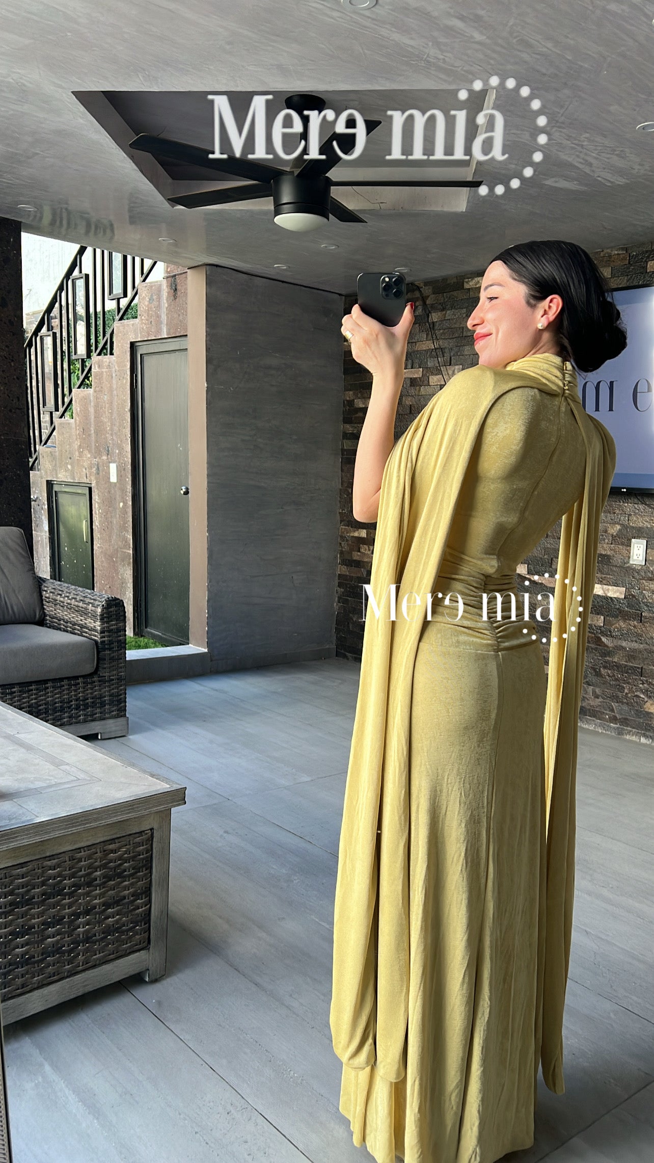 Vestido capa larga cruzada