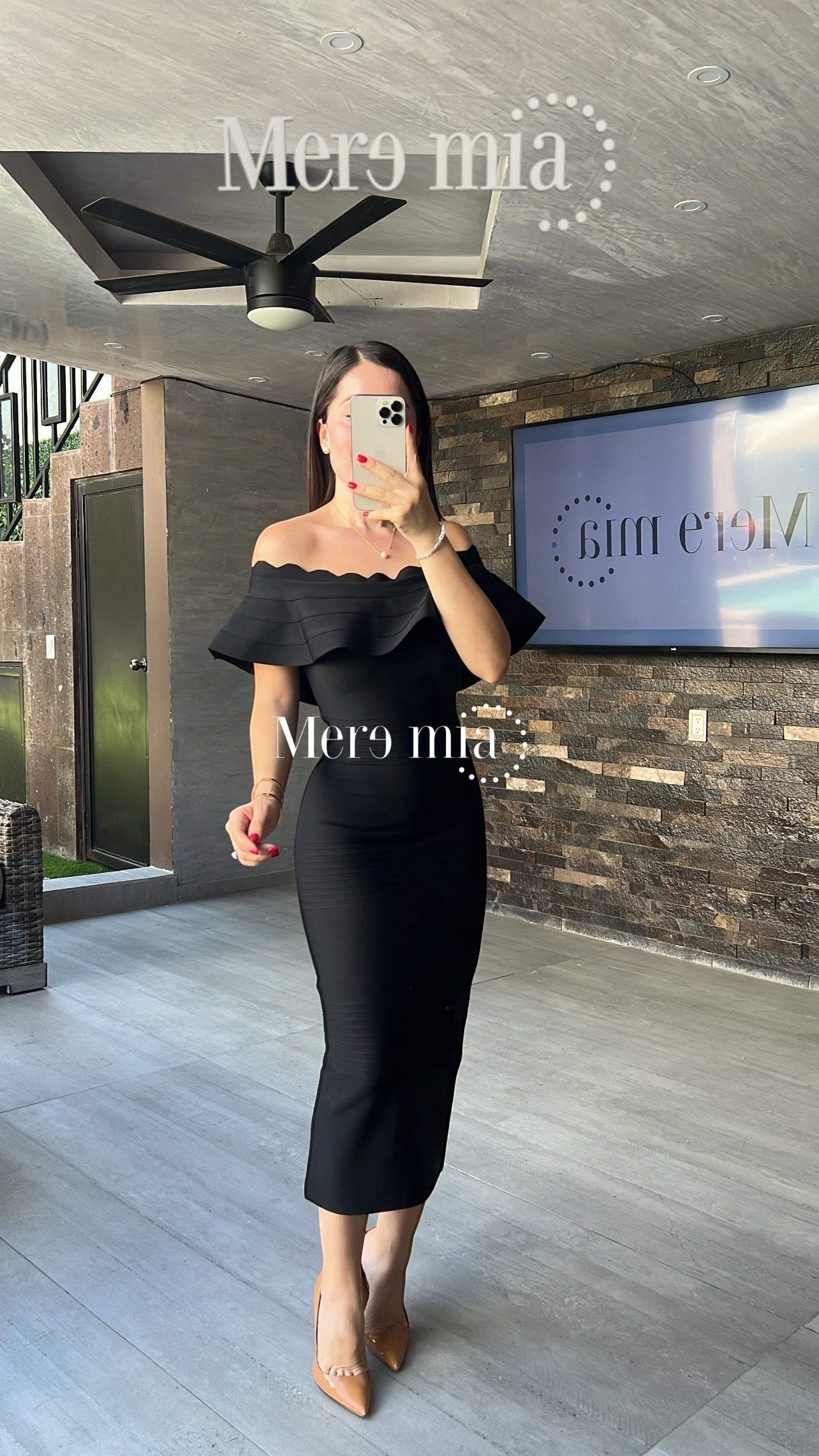 Vestido olan Ruff hombros