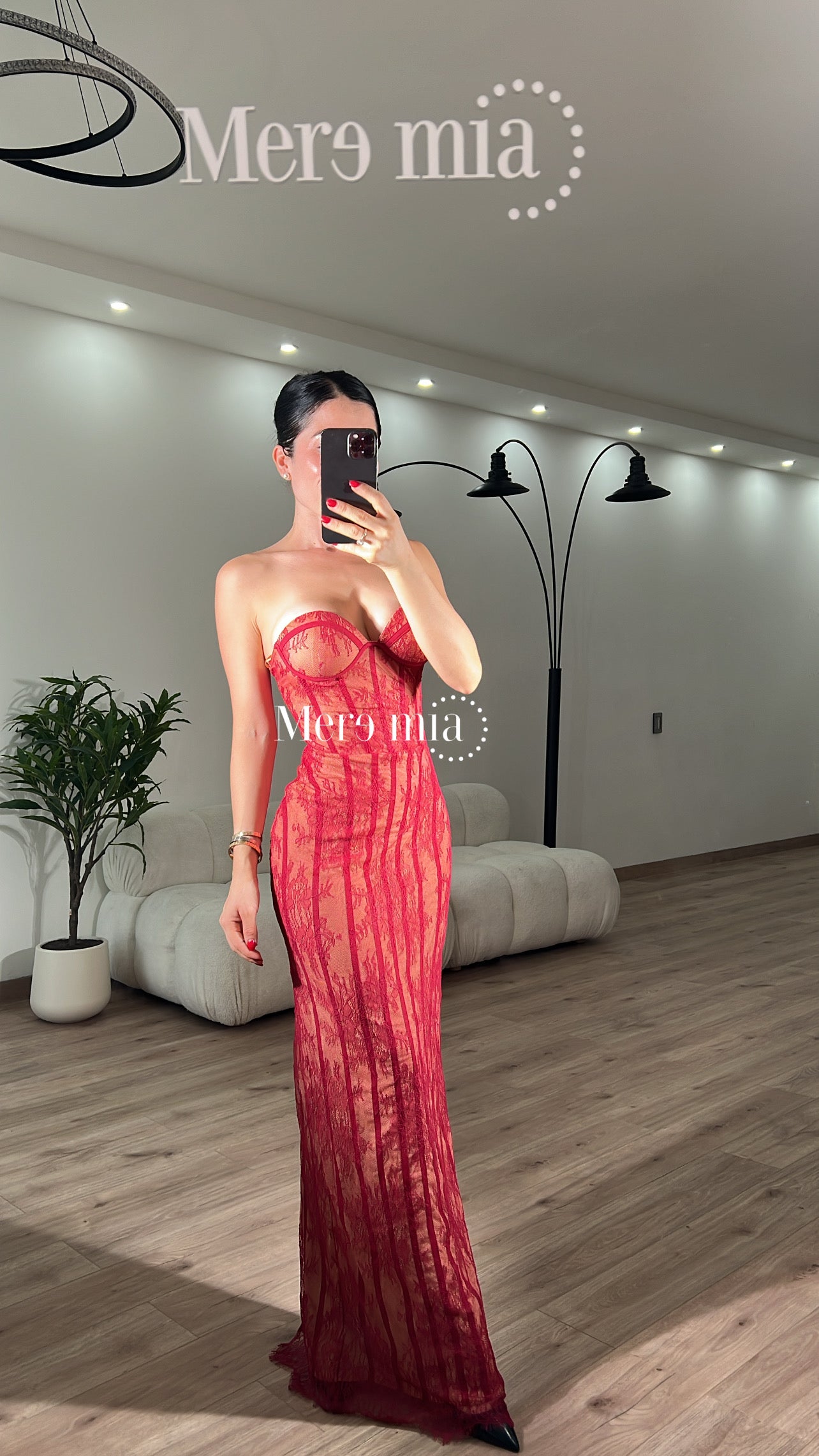 Vestido encaje rayas