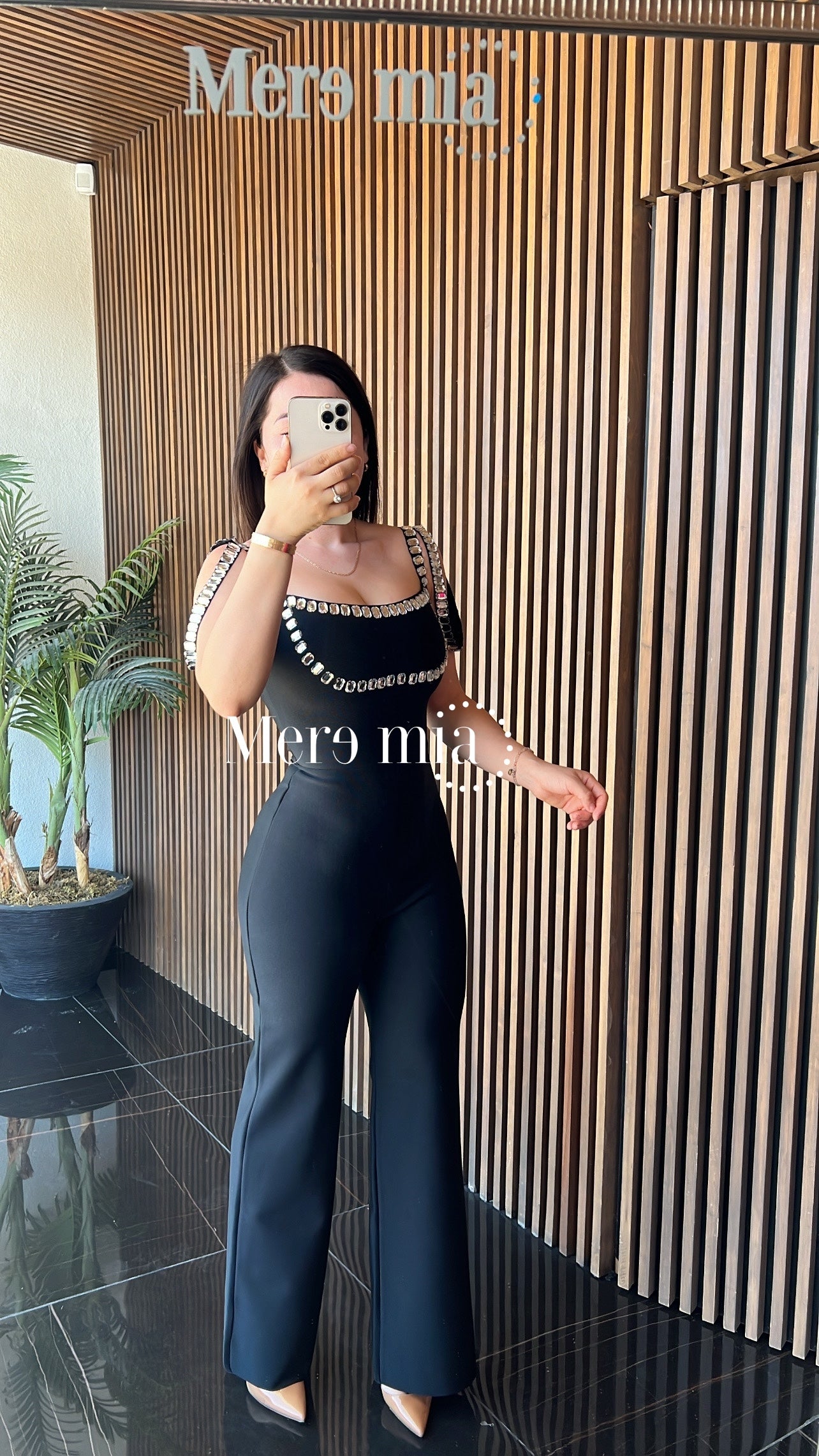 Jumpsuit negro apl plata