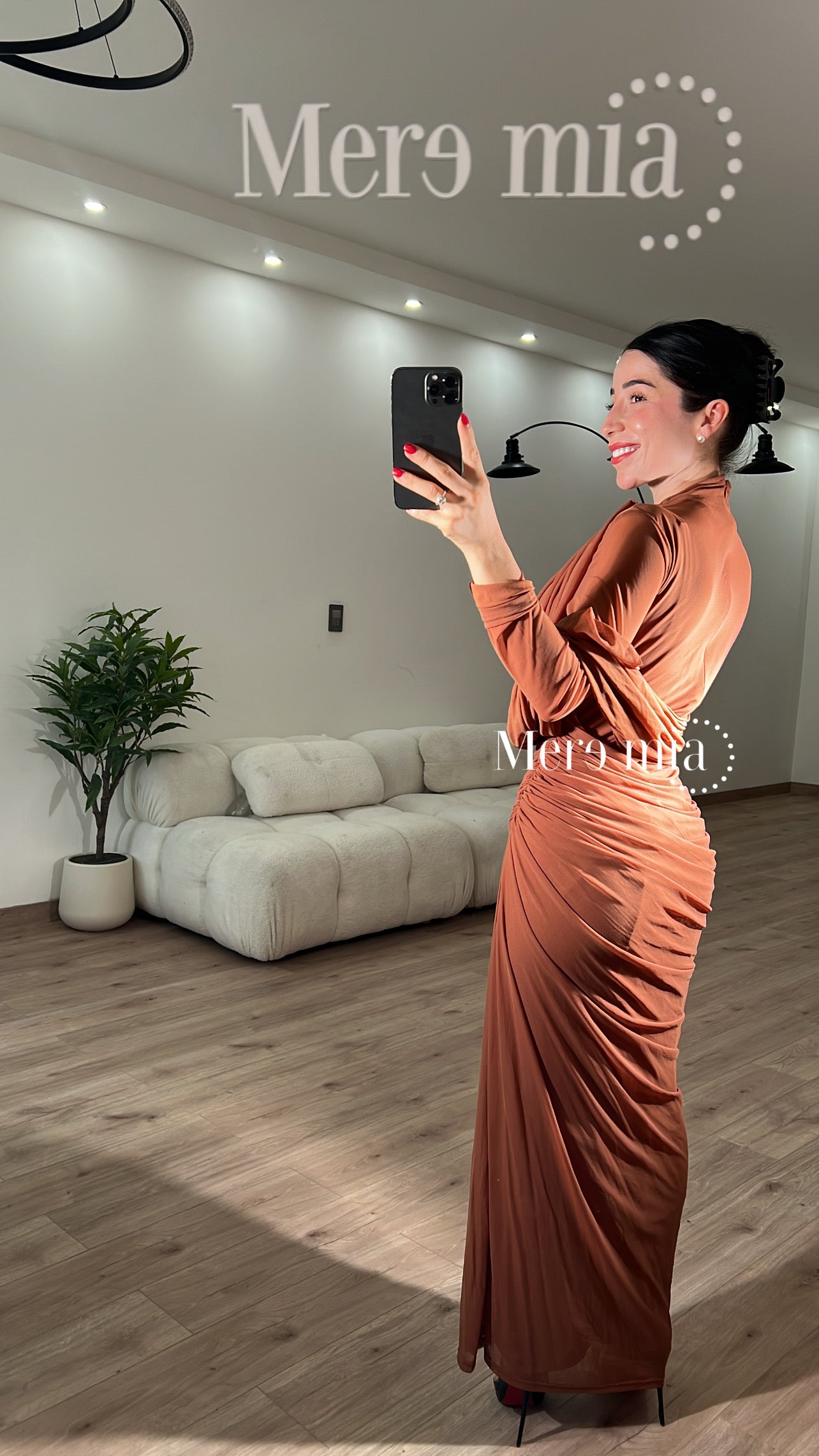 Vestido estola plisada