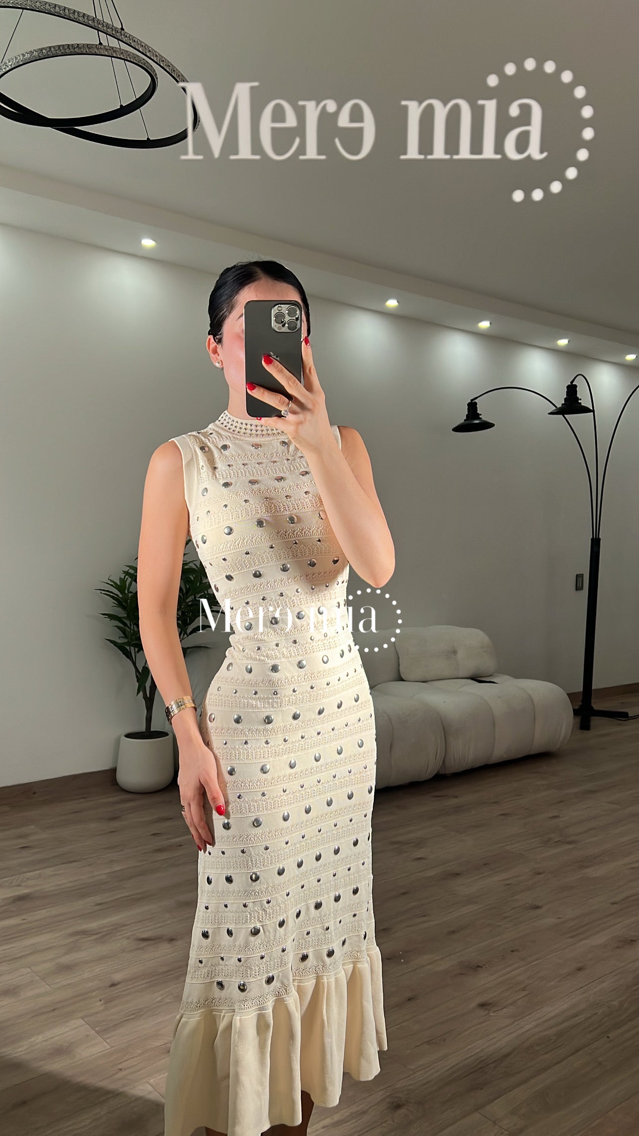 Vestido estoperoles olanes