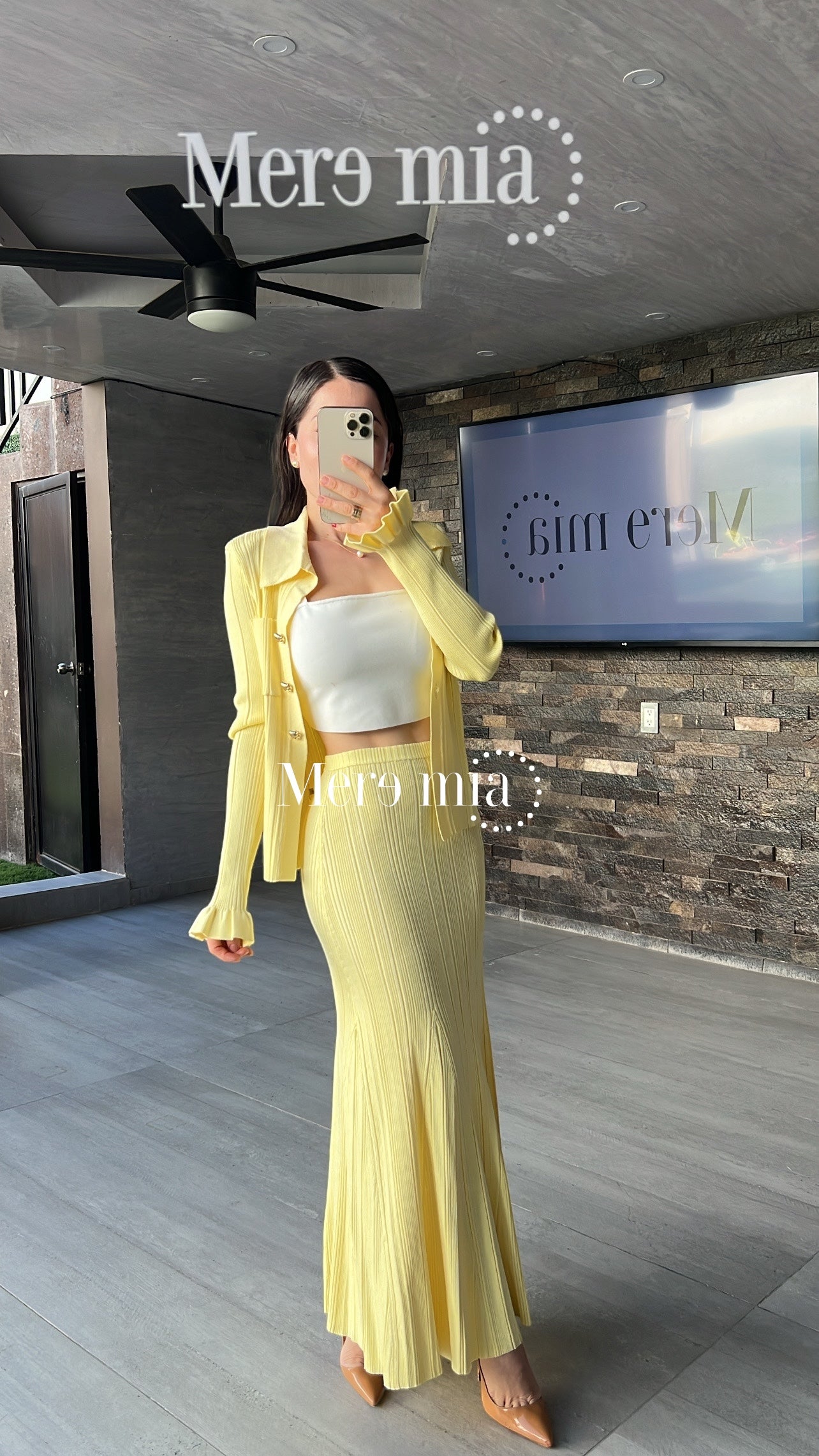 Conjunto amarillo rayado ml